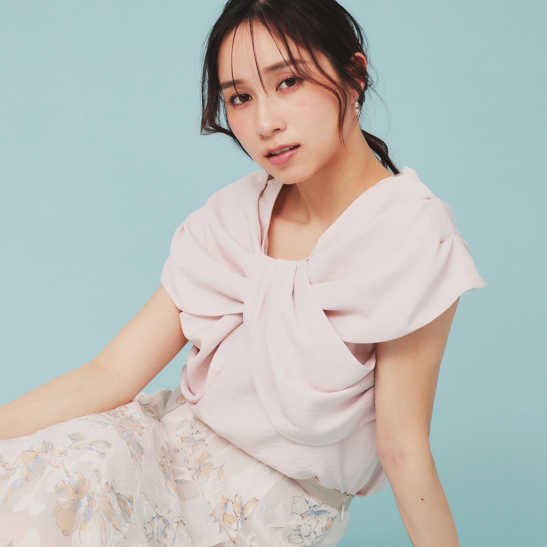 index「ビッグリボンショールブラウス【洗濯機洗い可/吸水速乾/防シワ/抗ピル/イージーアイロン】」|シャツ・ブラウス|ライトピンク(070