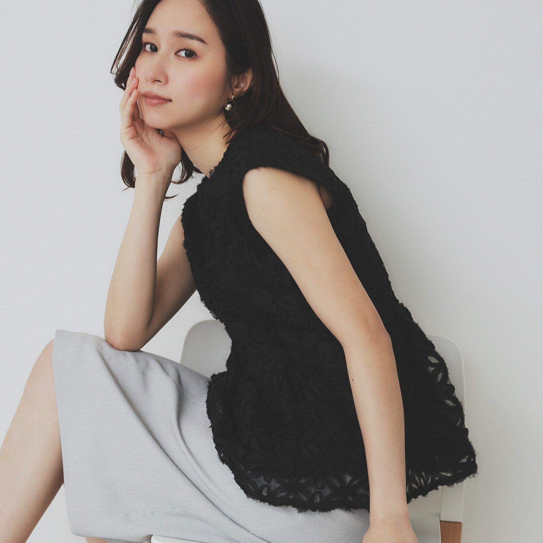 index「フラワーチュール刺繍ペプラムブラウス【洗える】」|シャツ・ブラウス|