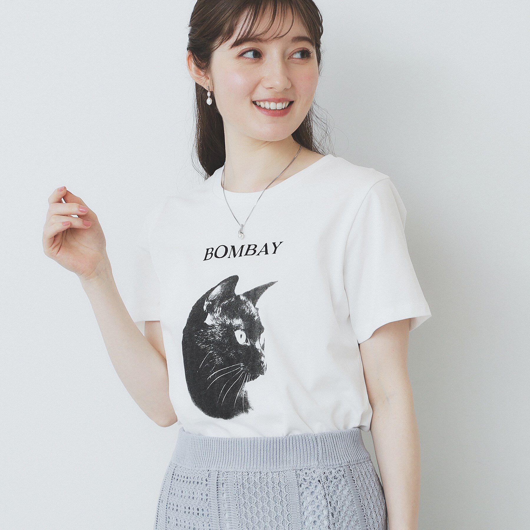 index「ねこプリントTシャツ【洗濯機洗い可】」|Tシャツ・カットソー|