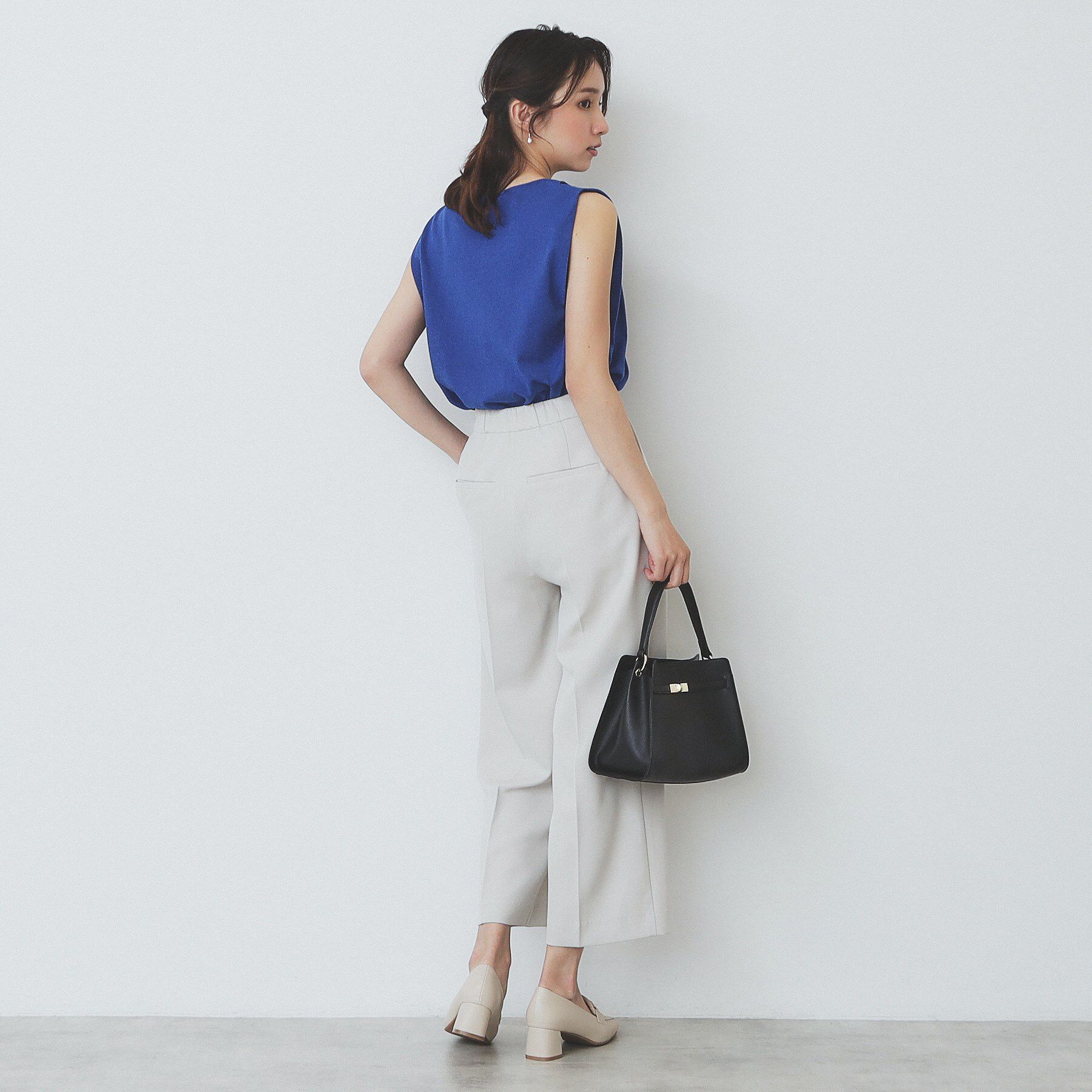 index「タックノースリーブニット【洗濯機洗い可/UVケア/抗ピル】」|Tシャツ・カットソー|