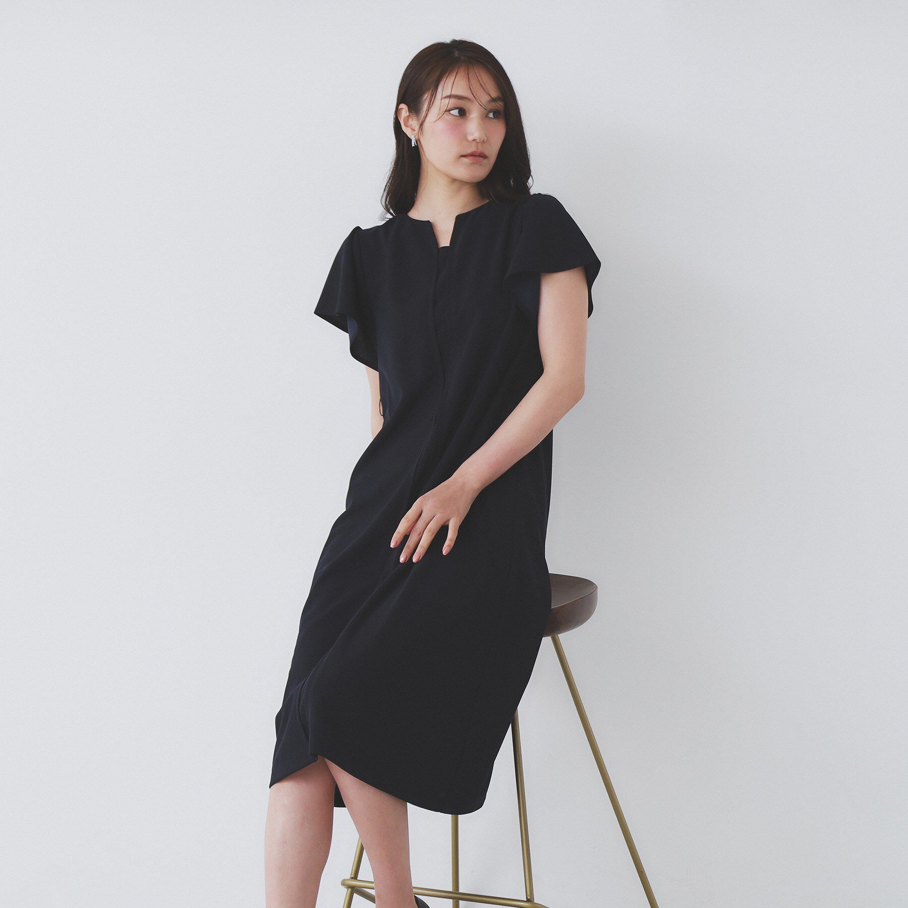 index「《S-3Lサイズ》フリルスリーブワンピース【洗濯機洗い可】」|ワンピース|