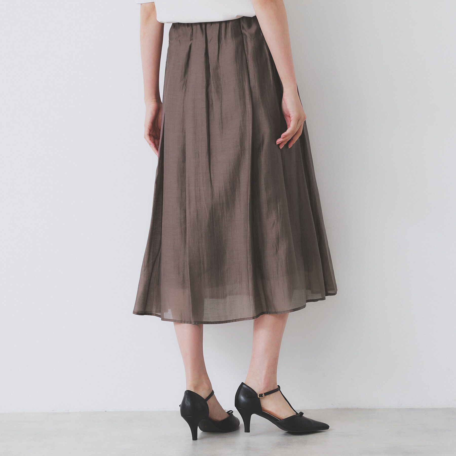 index「シアーギャザーフレアスカート【洗濯機洗い可】」|スカート|