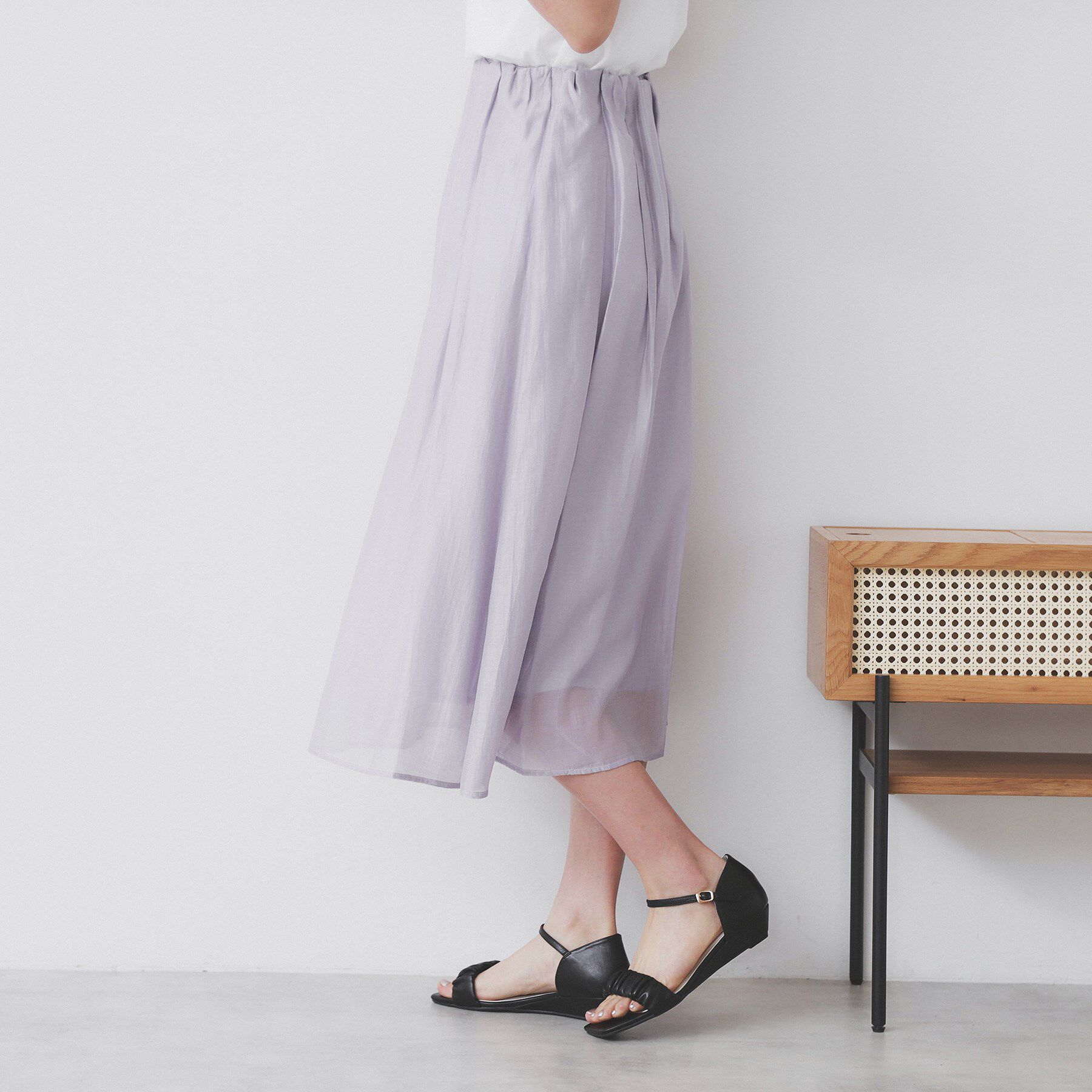 index「シアーギャザーフレアスカート【洗濯機洗い可】」|スカート|