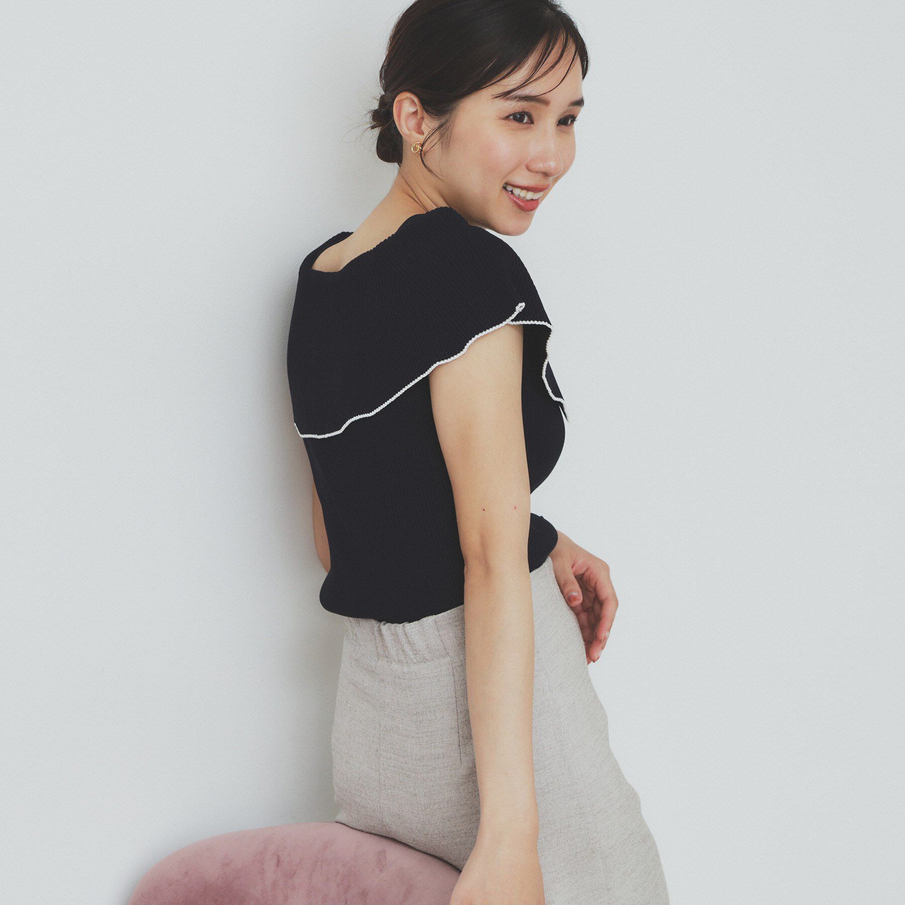 index「前後2wayオフショルビッグカラーニット【洗濯機洗い可/抗ピル】」|ニット・セーター|