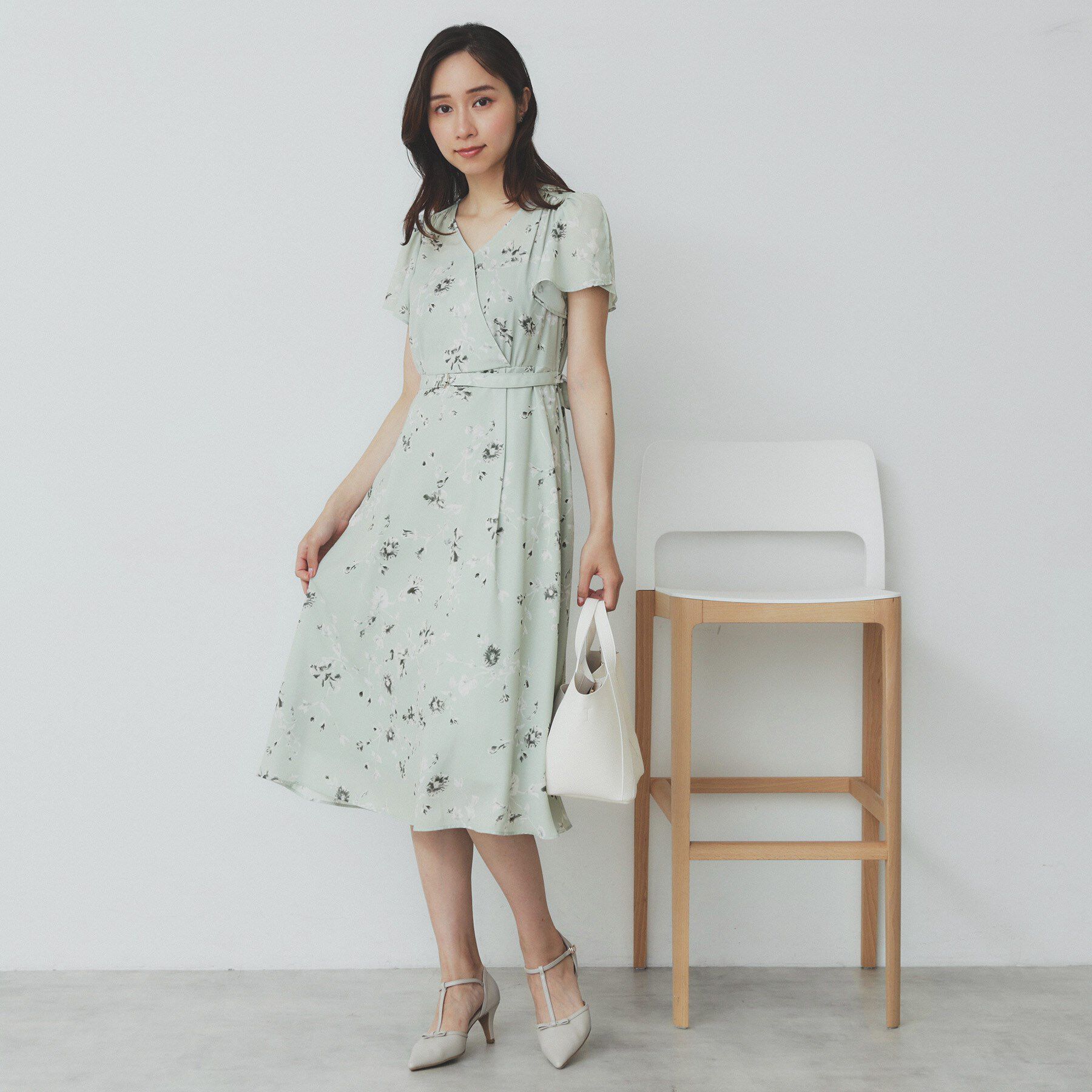 index「カシュクールフラワーワンピース【洗濯機洗い可】」|ワンピース|