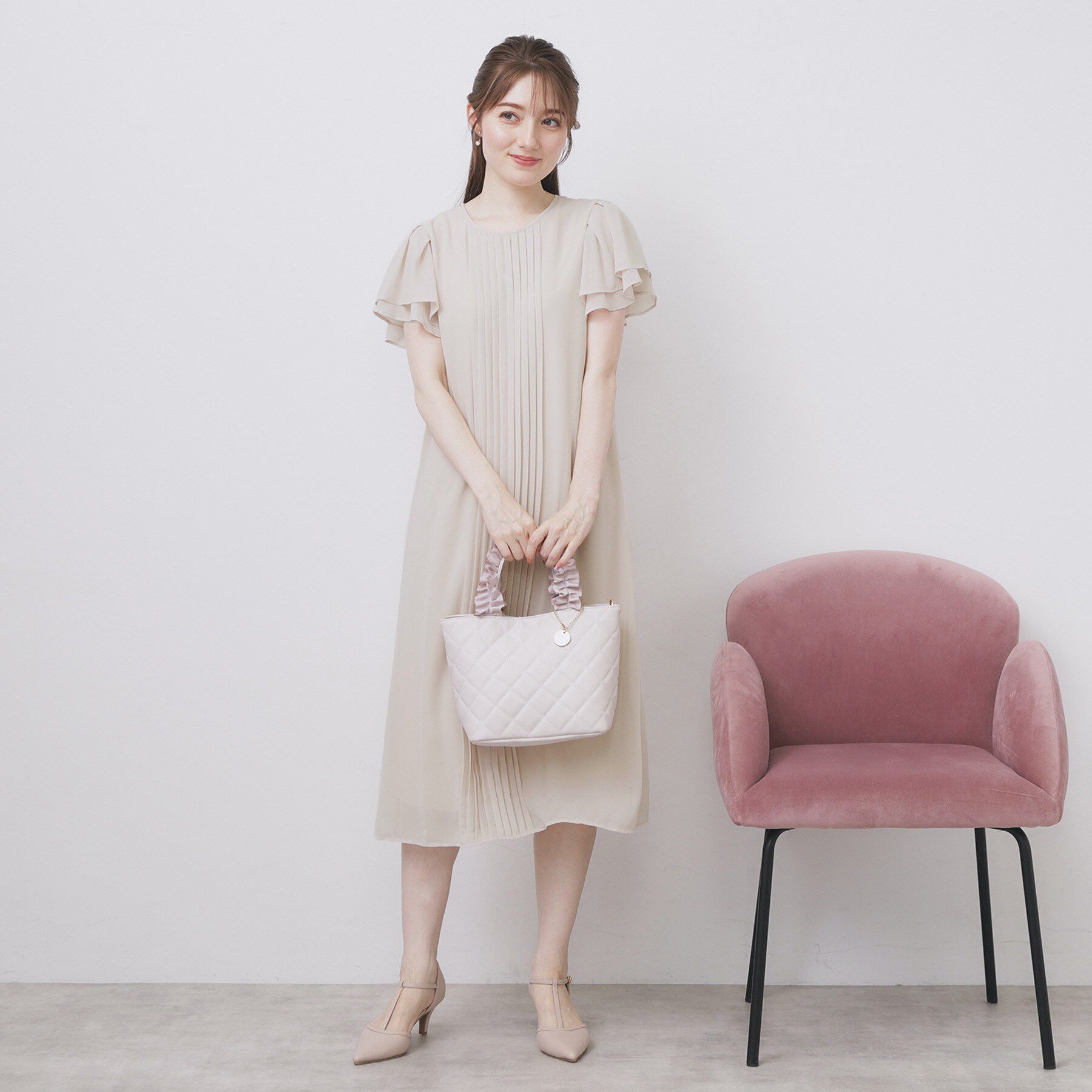 index「フロントタックIラインワンピース【洗濯機洗い可/防シワ】」|ワンピース|