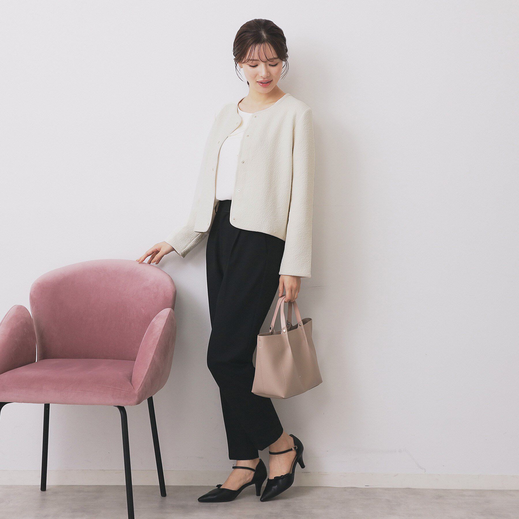 index「ストレッチノーカラーブルゾン【洗濯機OK】」|ブルゾン・スタジャン|