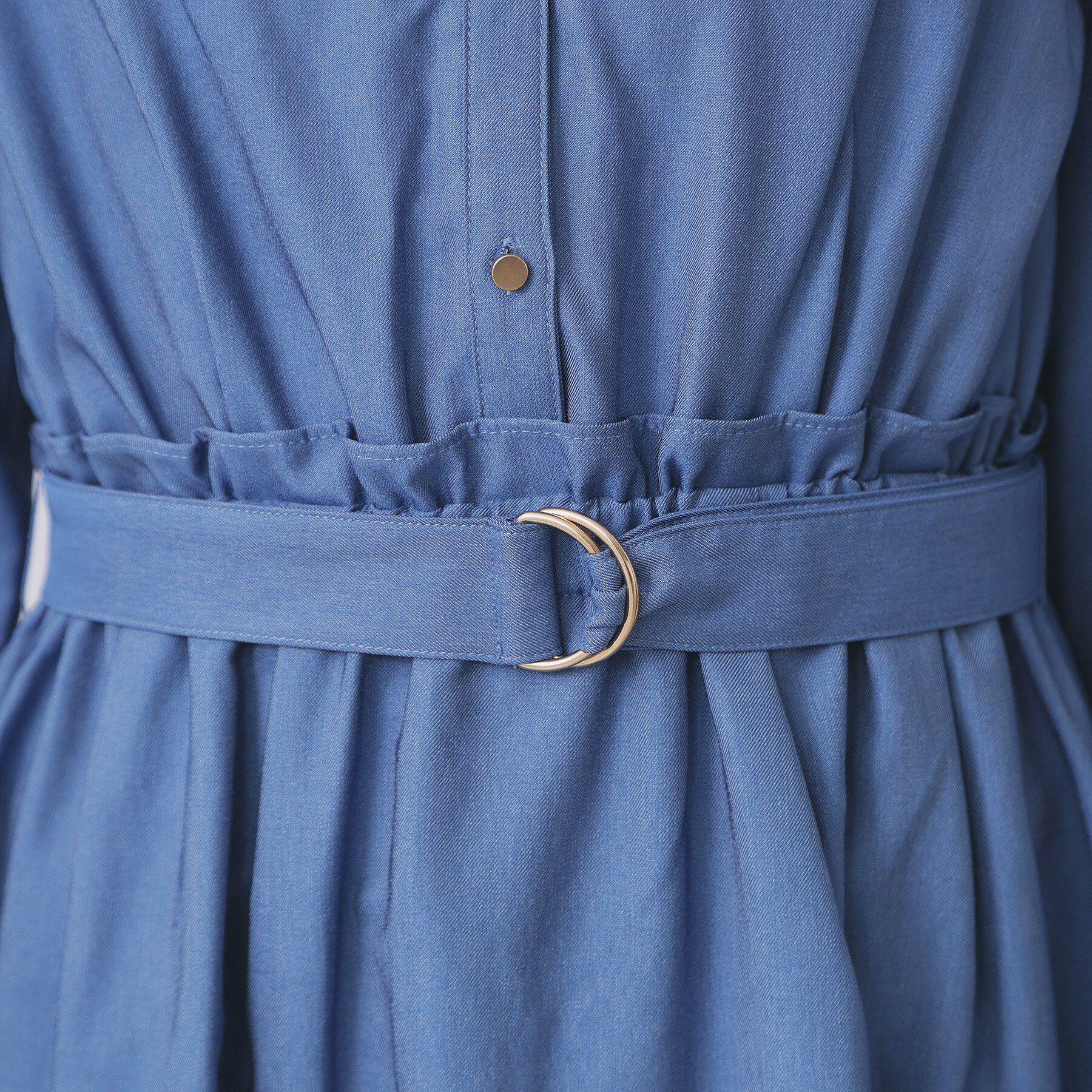 index「シャンブレーツイルドッキングフレアワンピース【洗濯機OK/イージーアイロン】」|ワンピース|