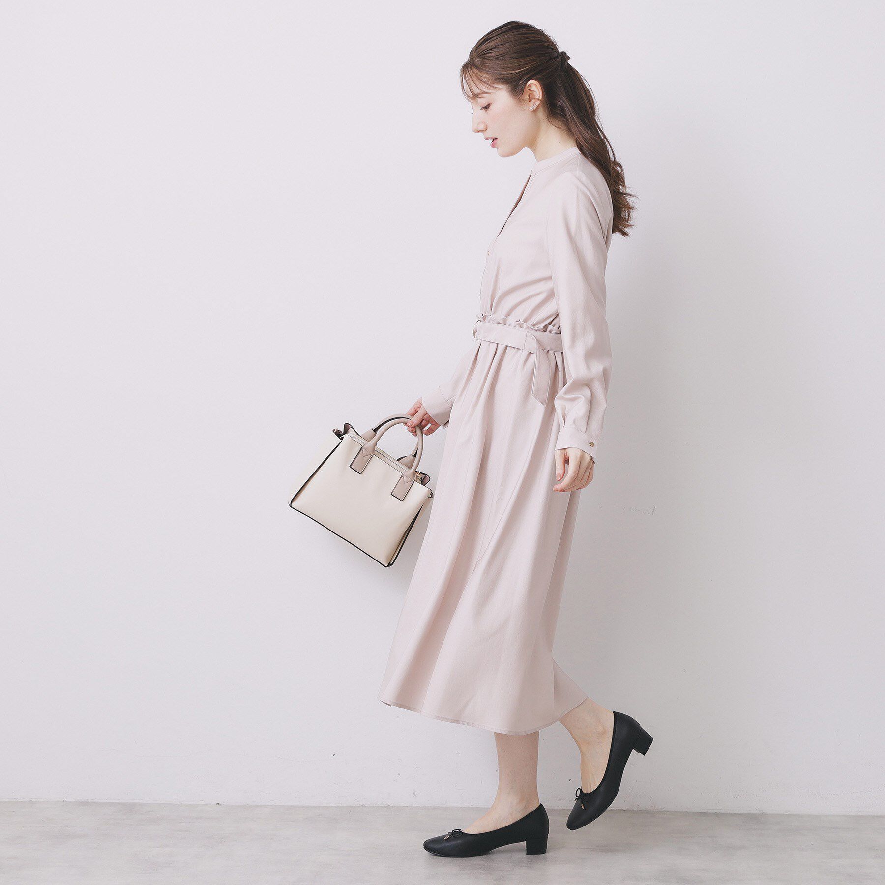 index「シャンブレーツイルドッキングフレアワンピース【洗濯機OK/イージーアイロン】」|ワンピース|