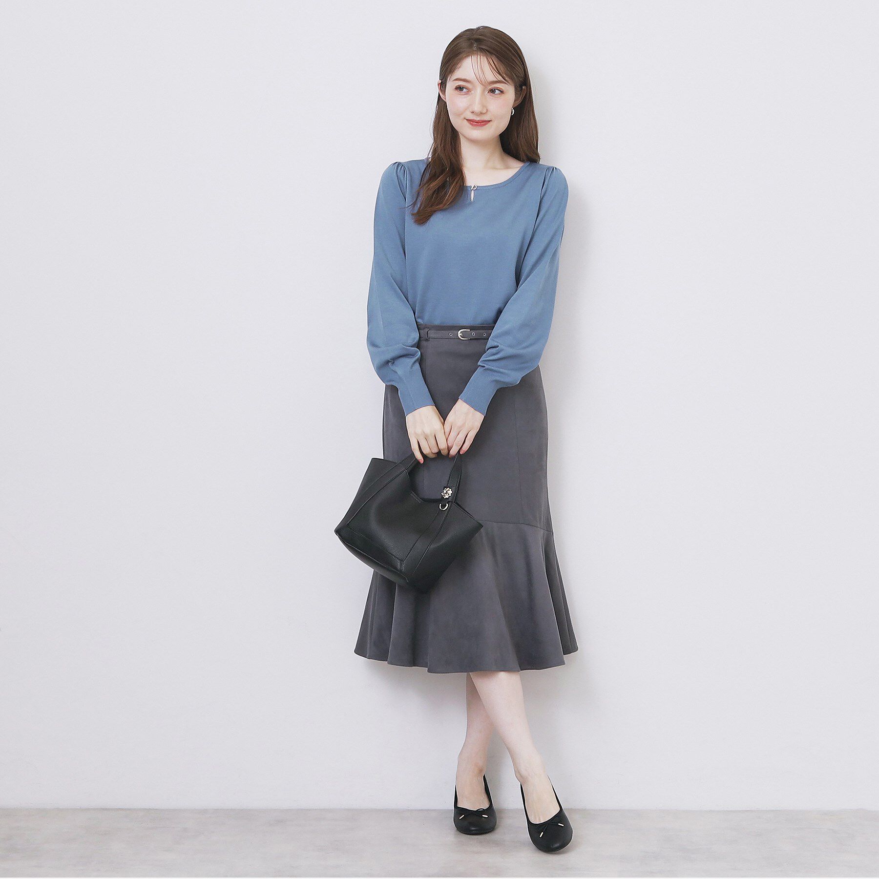 index「パール調パーツ付きクルーネックニット【洗濯機OK】《8col/XS～3L》」|ニット・セーター|