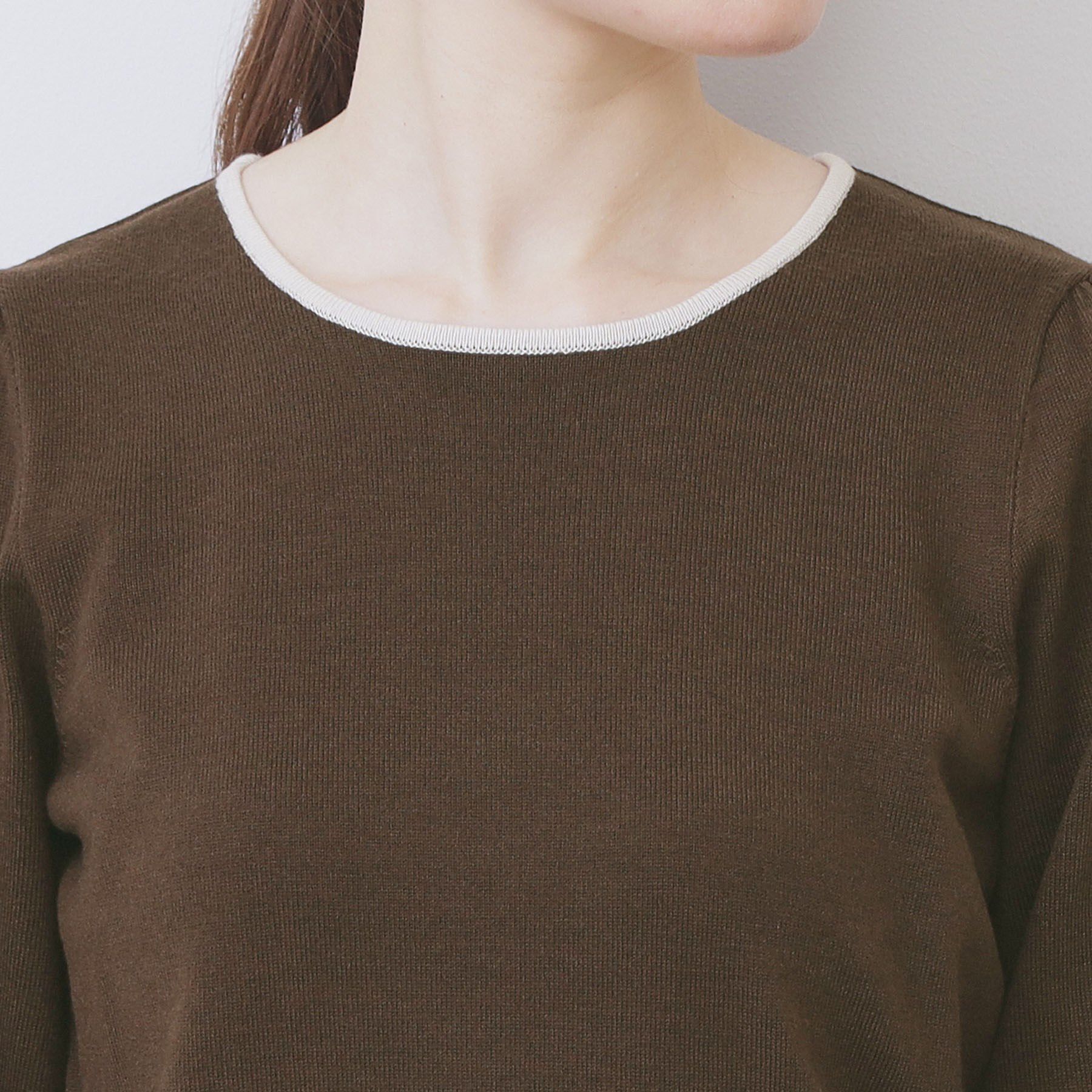 index「バイカラーパフスリーブニット【洗濯機OK】」|ニット・セーター|