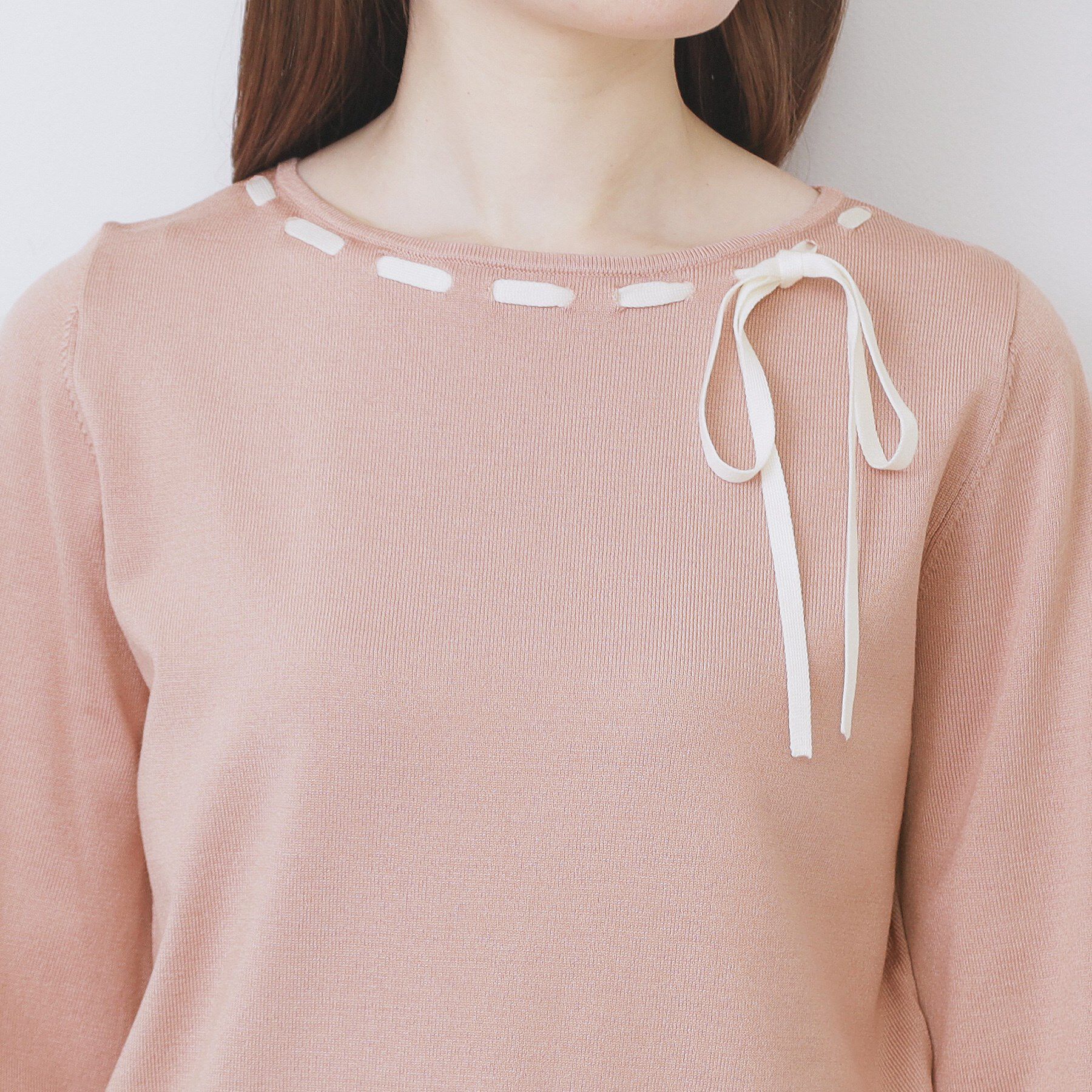 index「はしごリボンバイカラーニット【洗濯機OK】」|ニット・セーター|