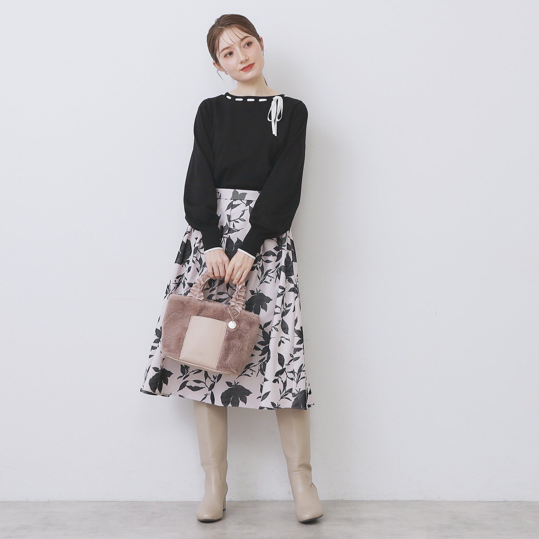 index「はしごリボンバイカラーニット【洗濯機OK】」|ニット・セーター|