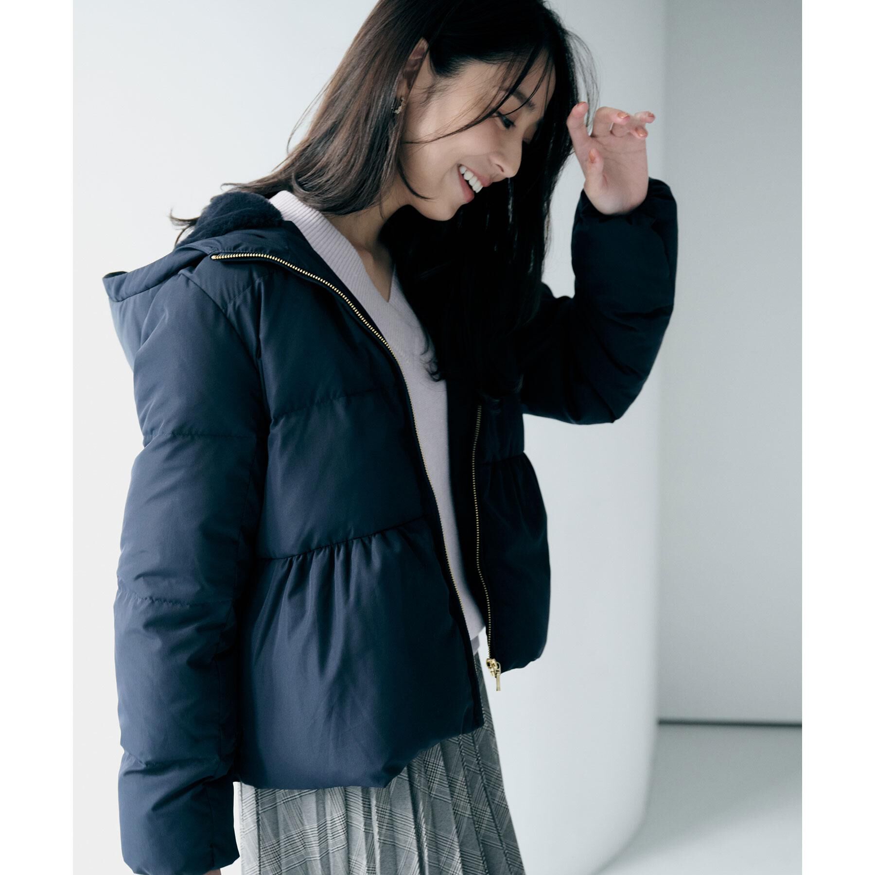 index「KAWADAダウンペプラムショートコート【撥水/洗濯機OK/静電気防止裏地】」|ダウン|