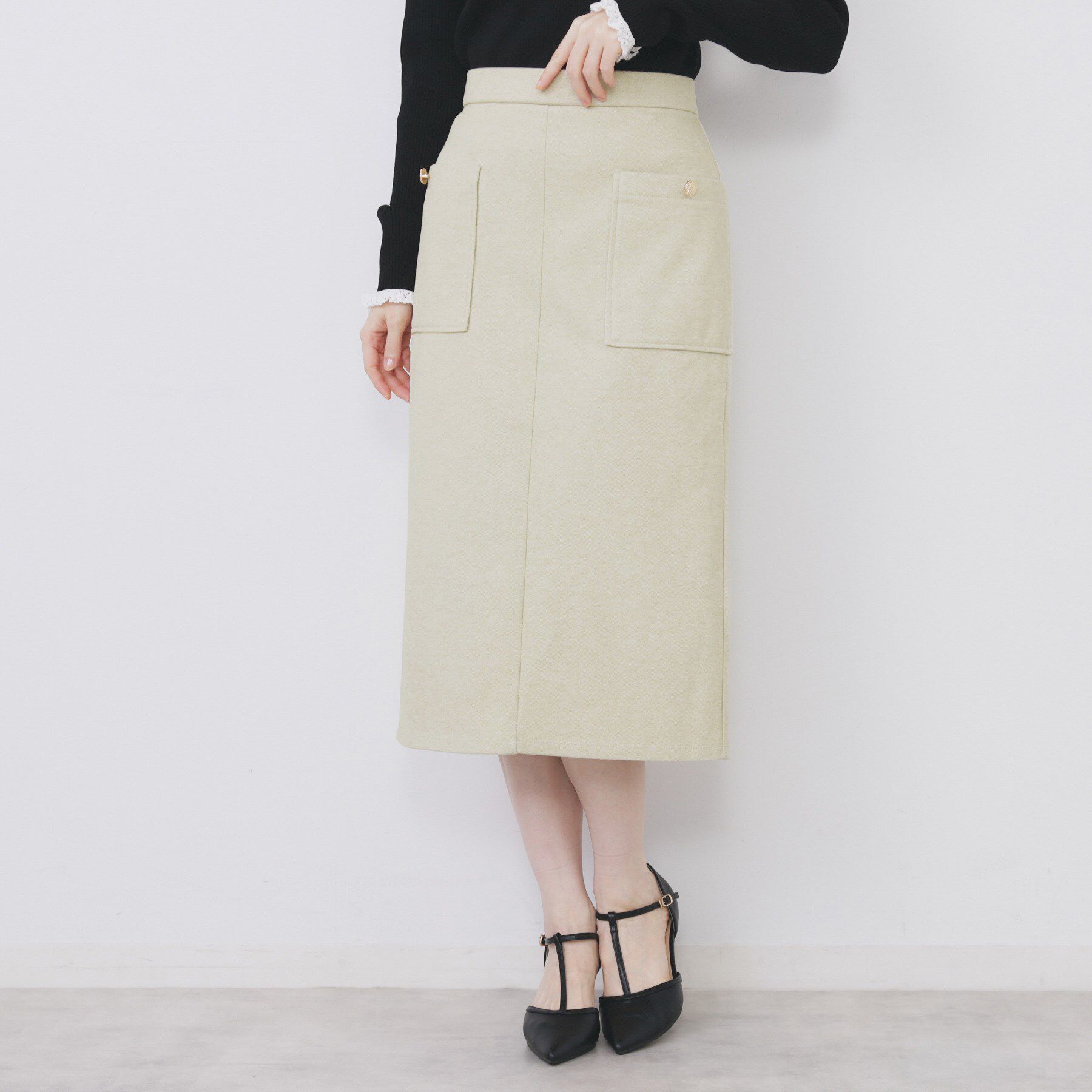 index「ストレッチナロータイトスカート【洗濯機OK/抗ピル】」|スカート|イエロー(031)