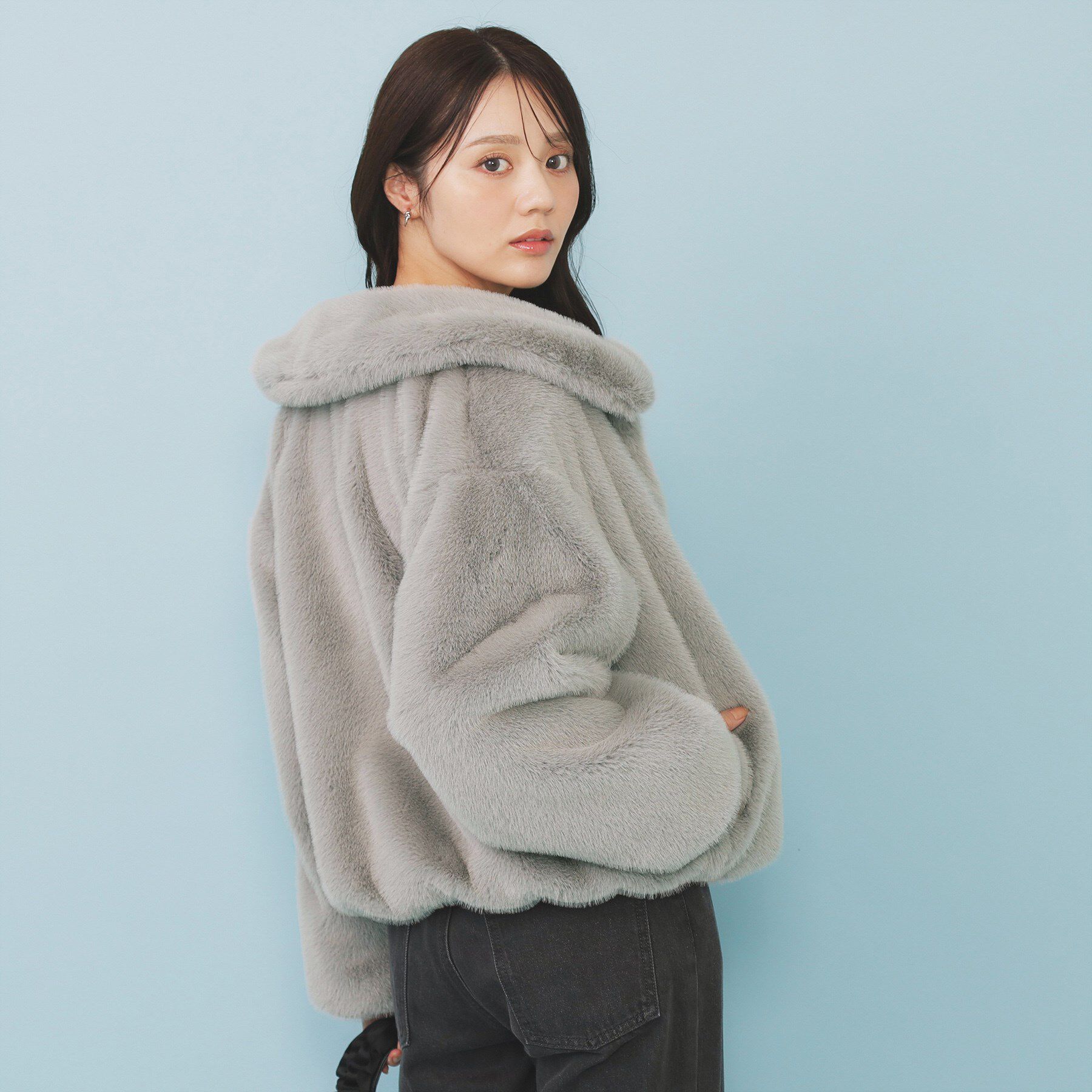 index「エコファーショートコート【洗える】」|ステンカラーコート|