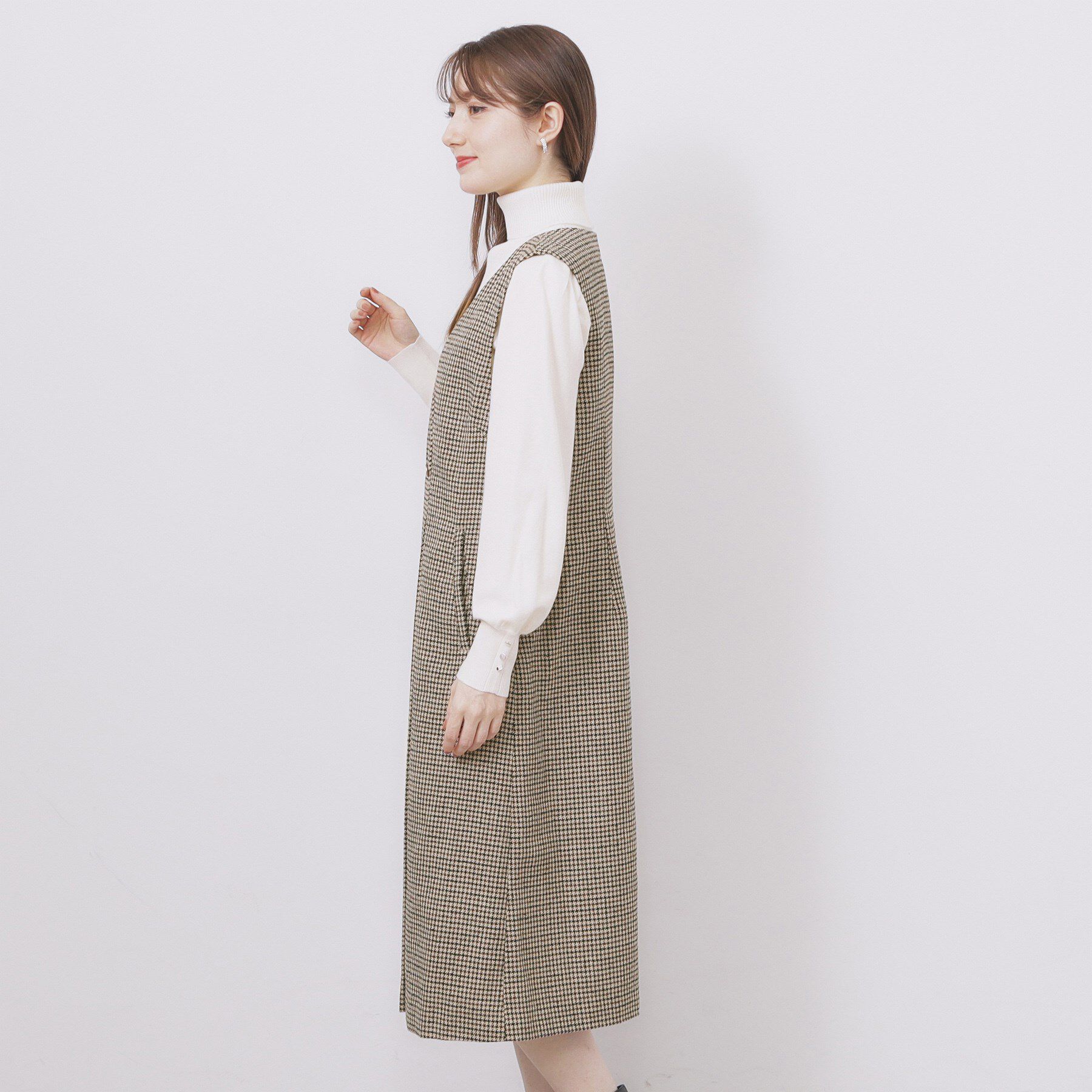 index「ラップ風ツイードジャンスカ【洗濯機OK/防シワ】」|ワンピース|