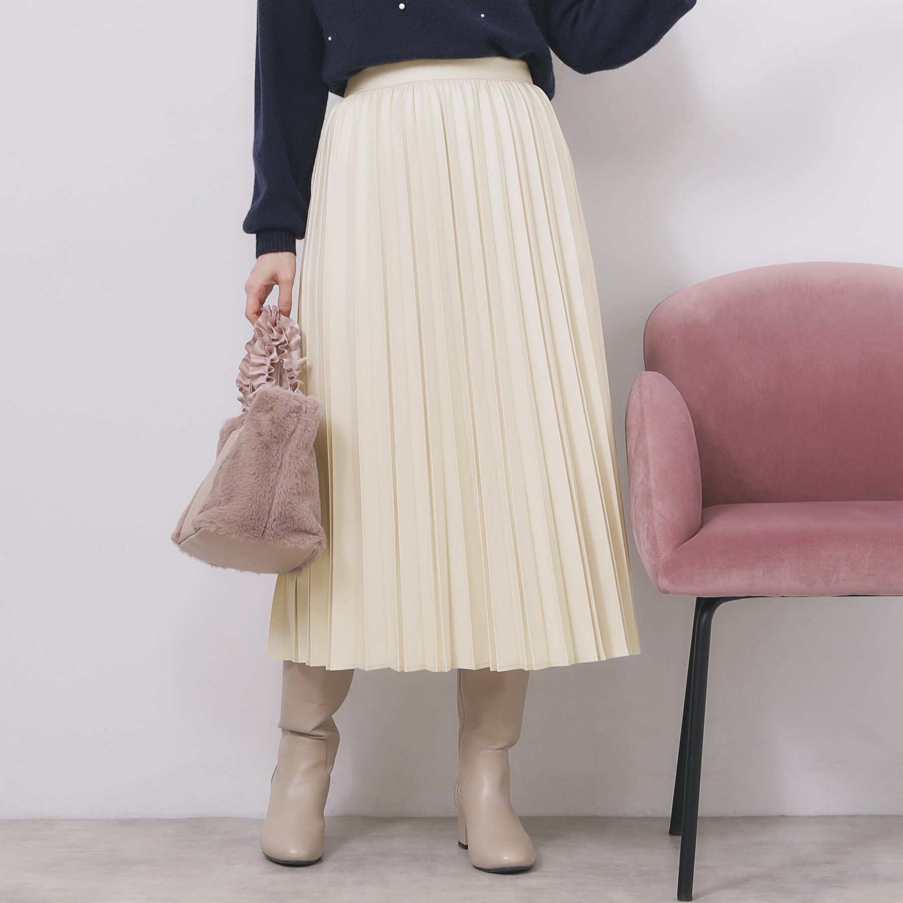 index「プリーツスカート【洗濯機OK】」|スカート|アイボリー(004)