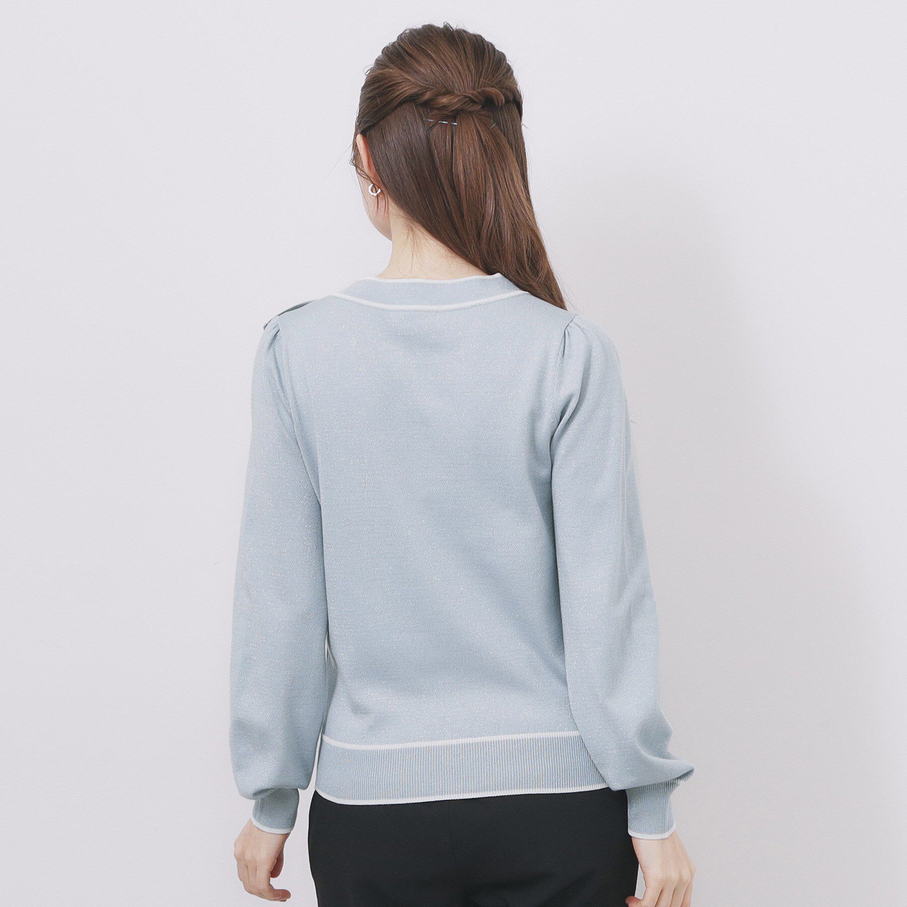 index「サイドリボンバイカラーニット【洗濯機OK】」|ニット・セーター|