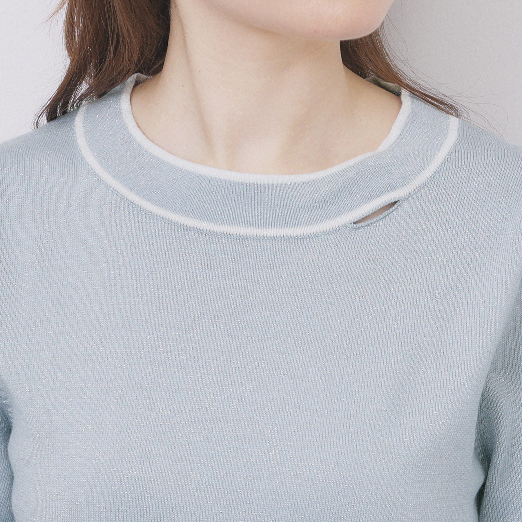 index「サイドリボンバイカラーニット【洗濯機OK】」|ニット・セーター|