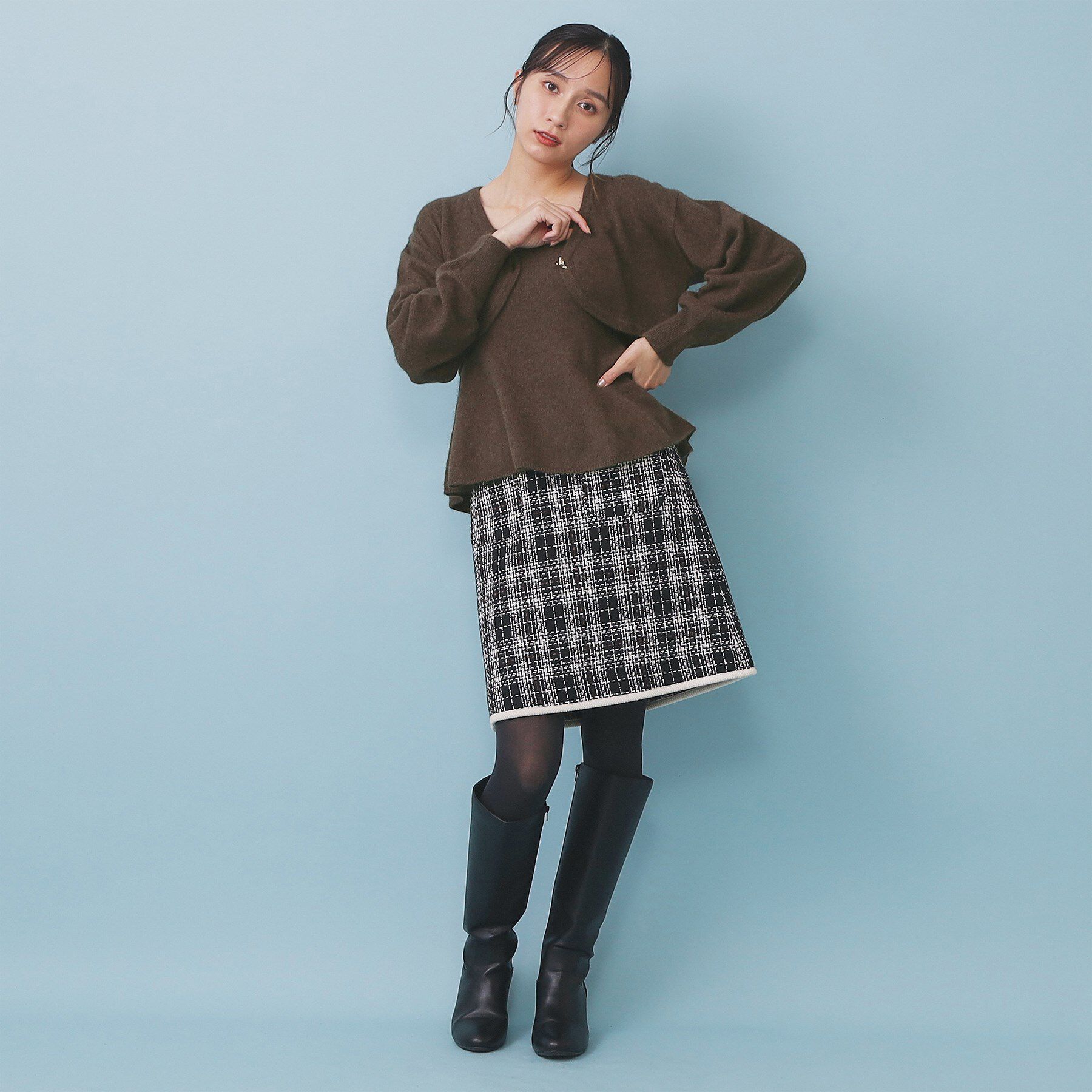 index「ハート釦ニットボレロ/アンサンブル対応【洗える】」|カーディガン|