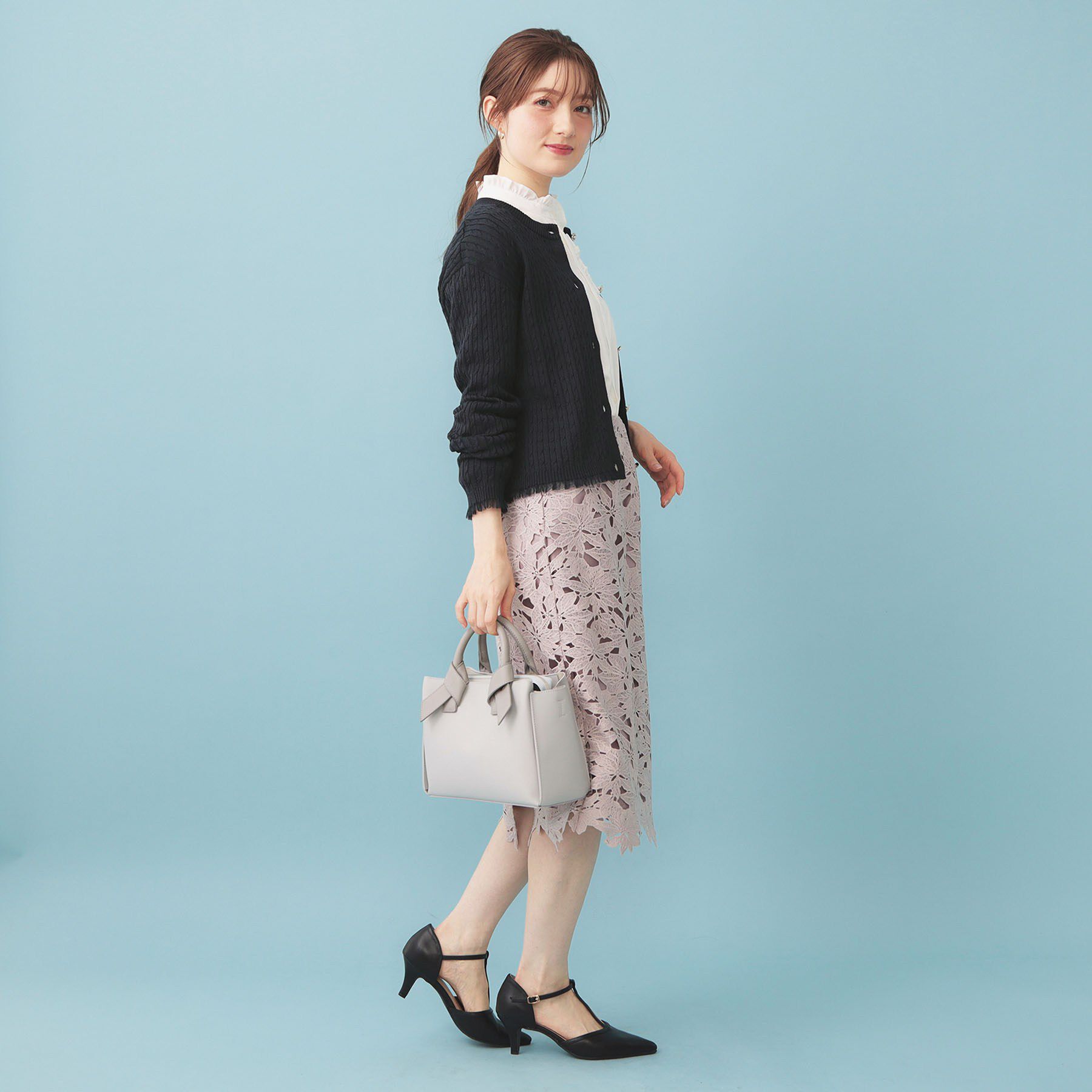 index「袖シアーフリルケーブルラメカーディガン【洗濯機OK/抗ピル】」|カーディガン|