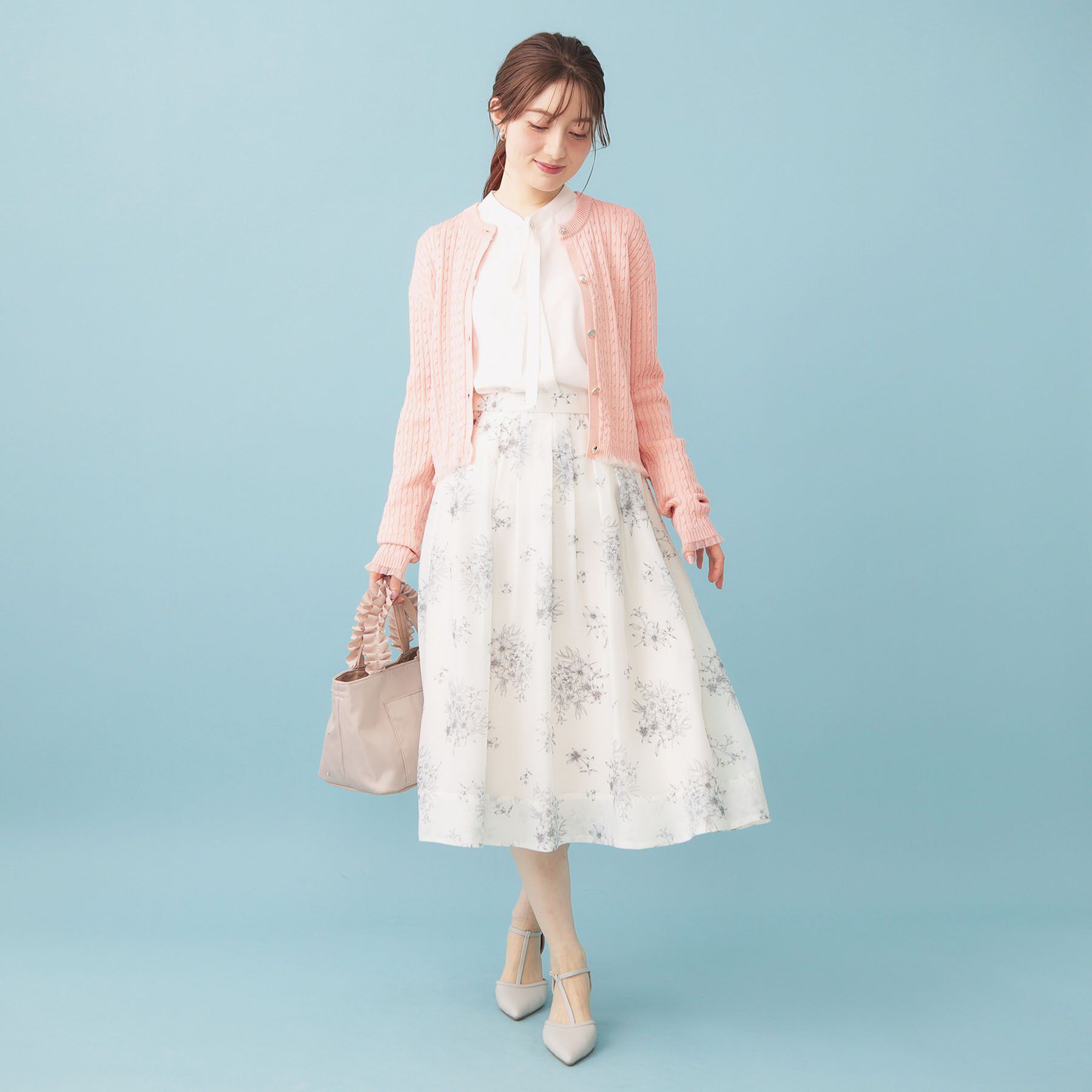 index「袖シアーフリルケーブルラメカーディガン【洗濯機OK/抗ピル】」|カーディガン|