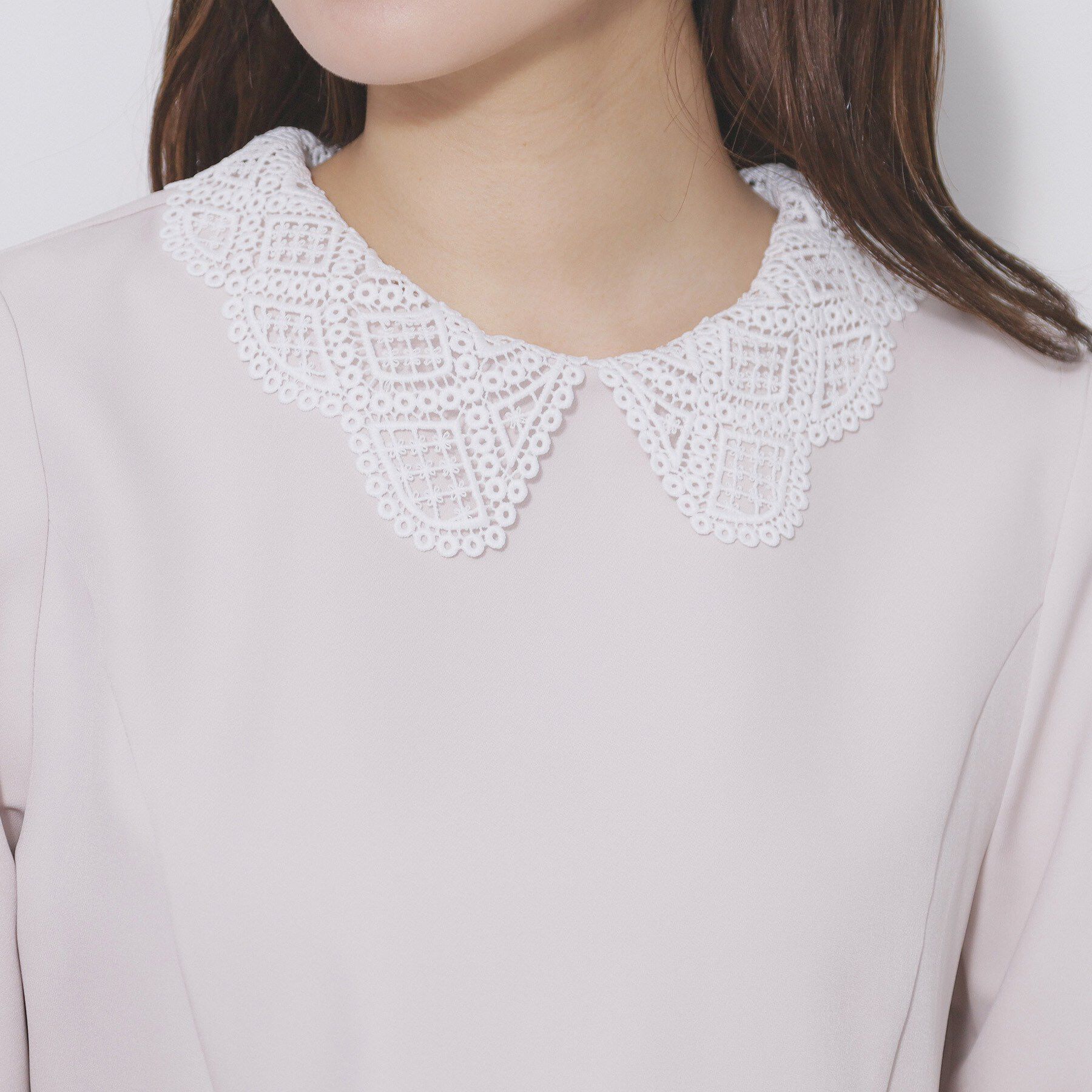 index「レース衿ペプラムブラウス【洗濯機OK/ストレッチ】」|シャツ・ブラウス|