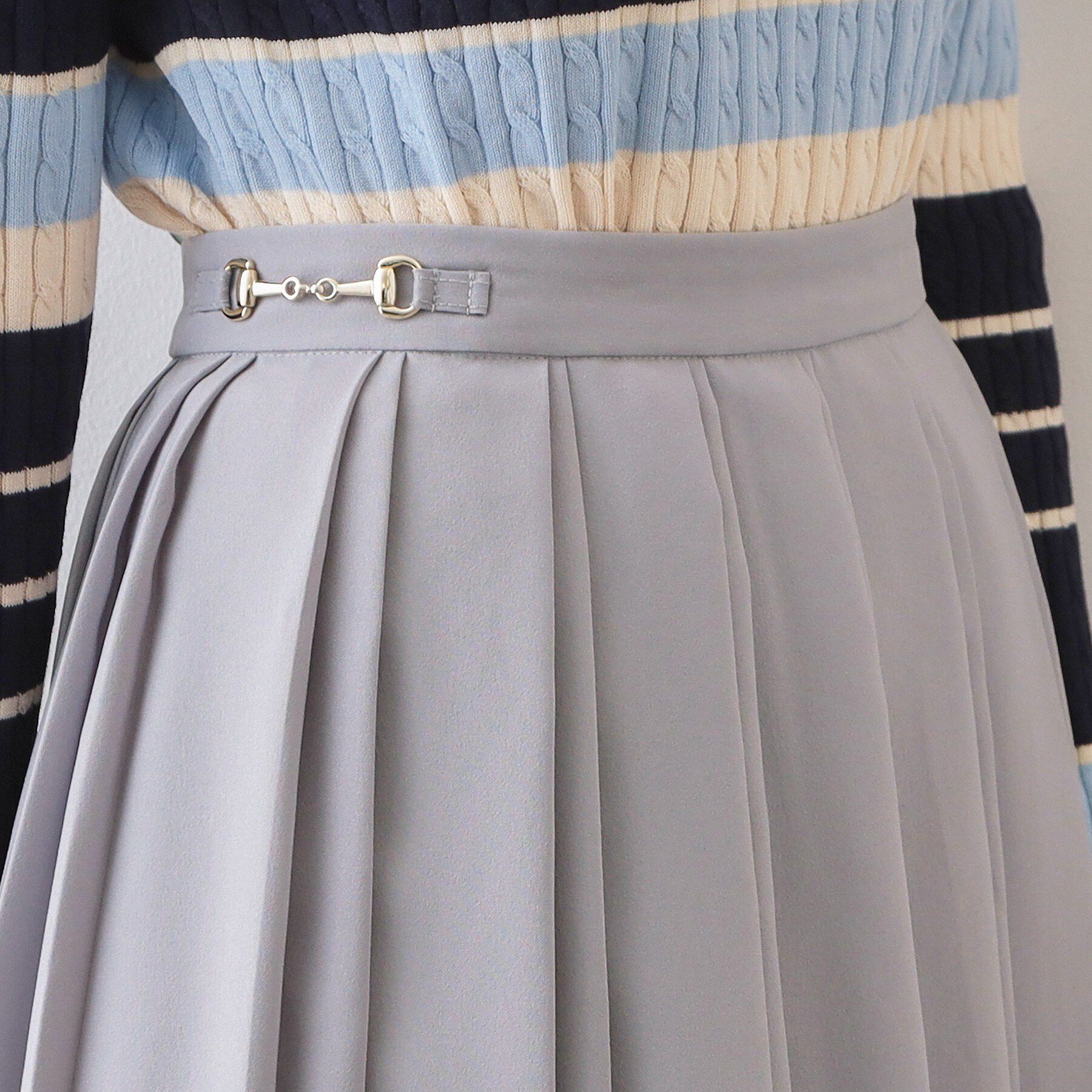 index「ビット付きダブルプリーツスカート【洗濯機OK/イージーアイロン】」|スカート|
