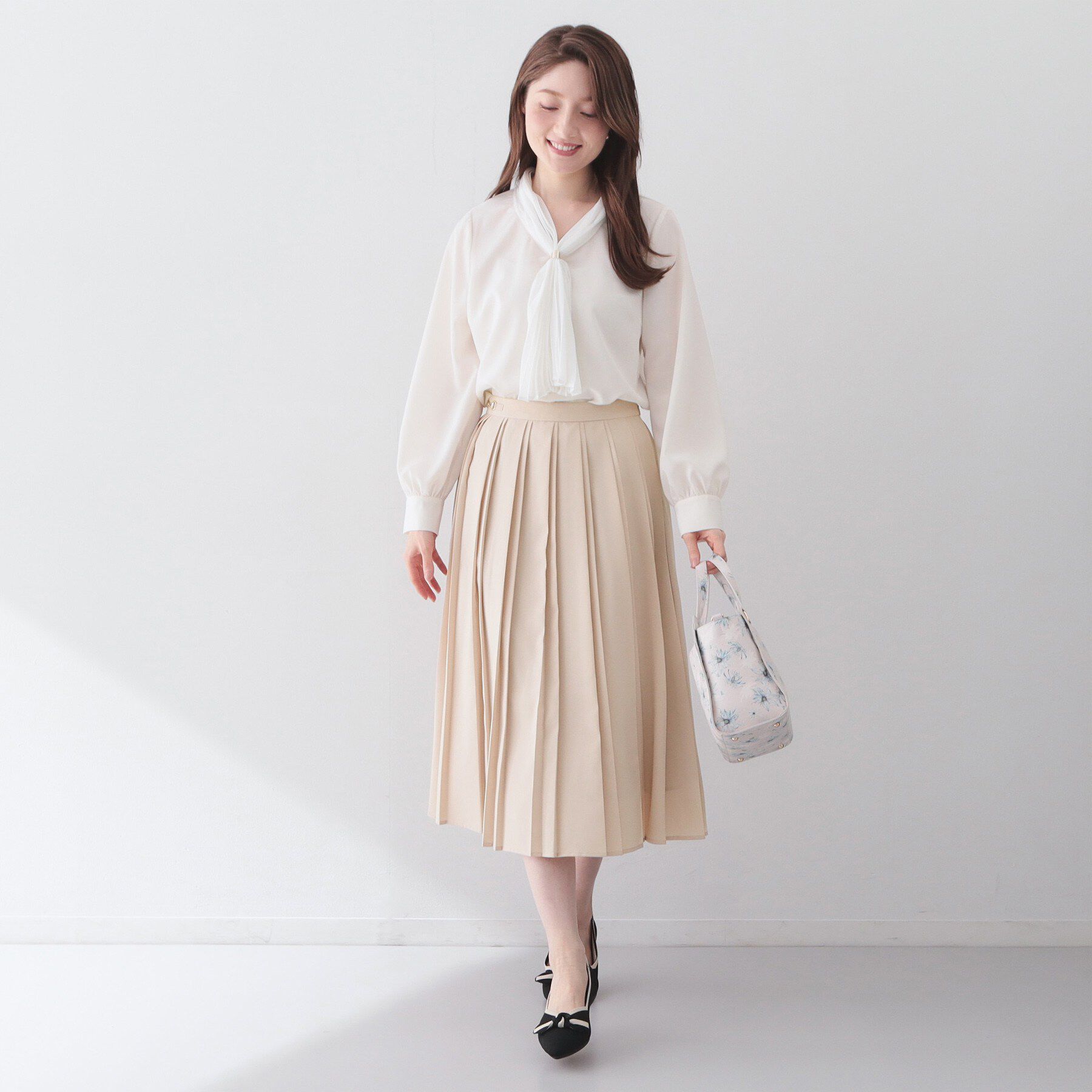 index「ビット付きダブルプリーツスカート【洗濯機OK/イージーアイロン】」|スカート|