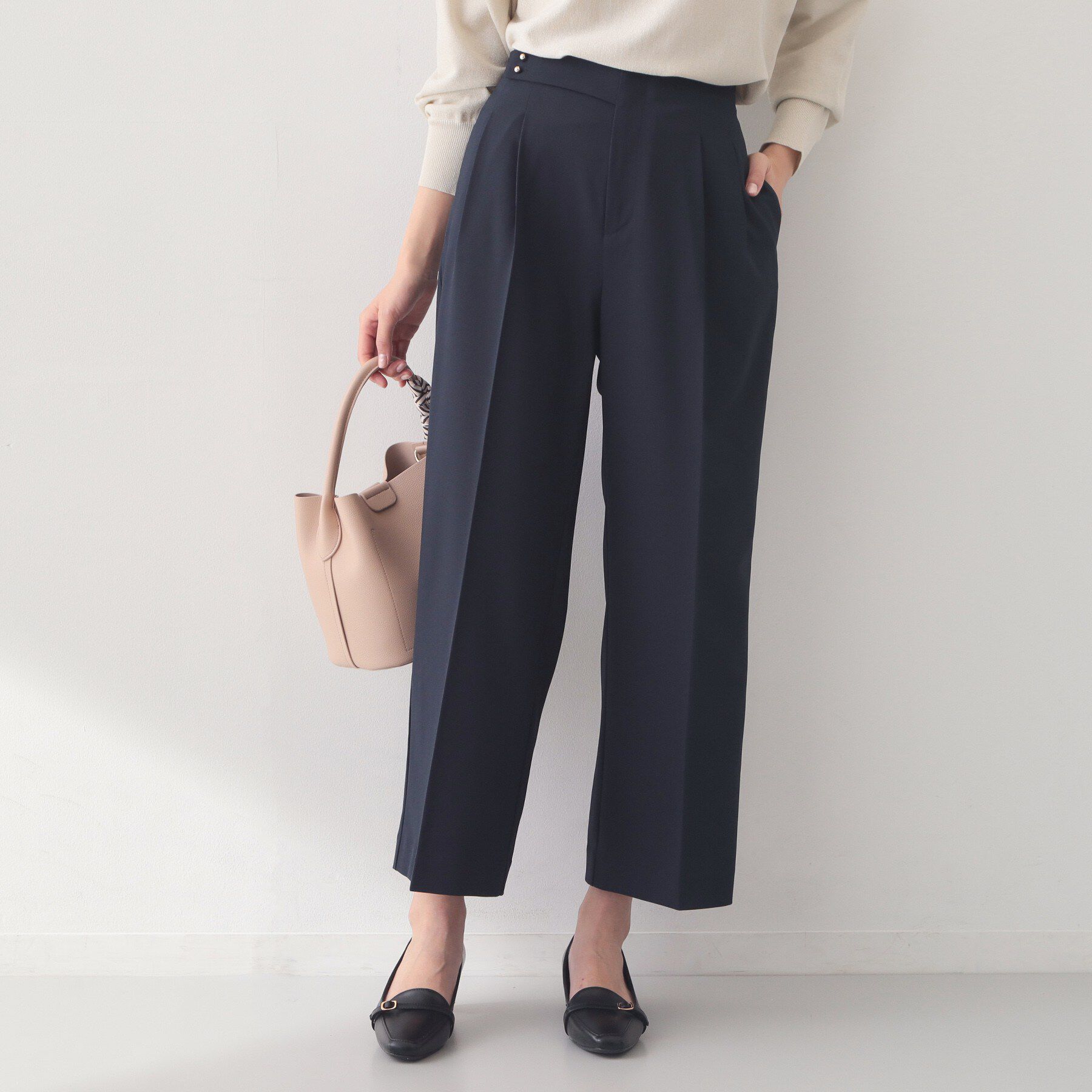 index「ストレッチ2タックワイドパンツ/セットアップ対応可【洗濯機OK/接触冷感/吸水速乾/防シワ】」|その他|ネイビー(094)