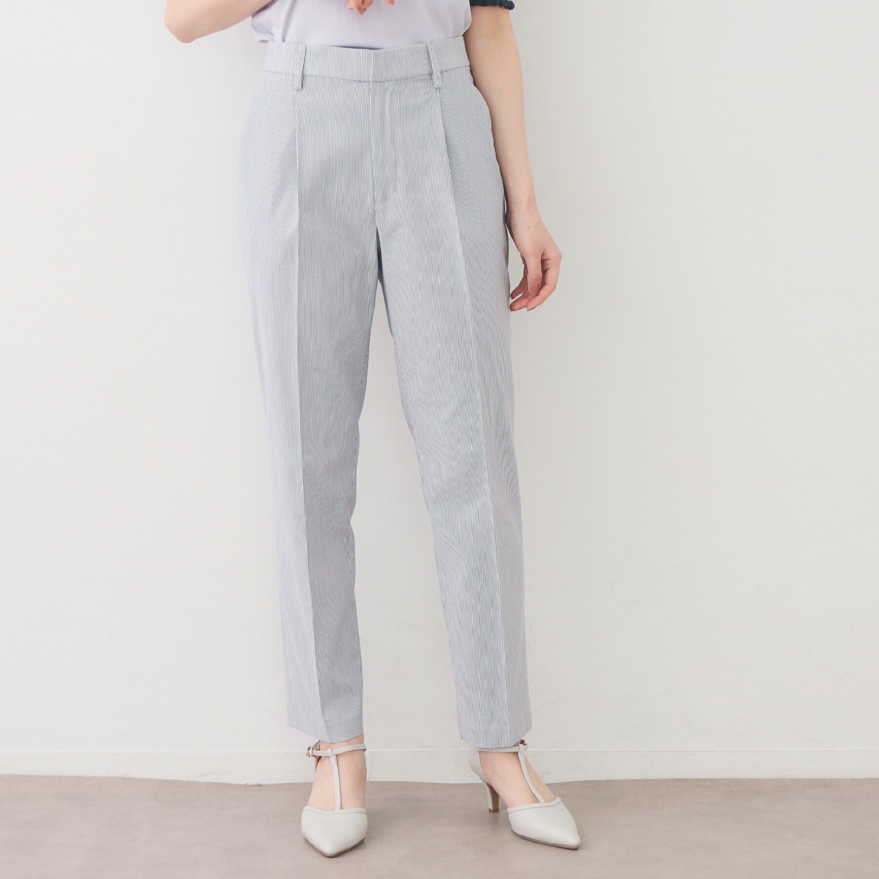 index「Everyday！テーパードパンツ【洗濯機OK/吸水速乾/接触冷感/透け防止】《XS～LL/6col」|その他|ネイビー(394)