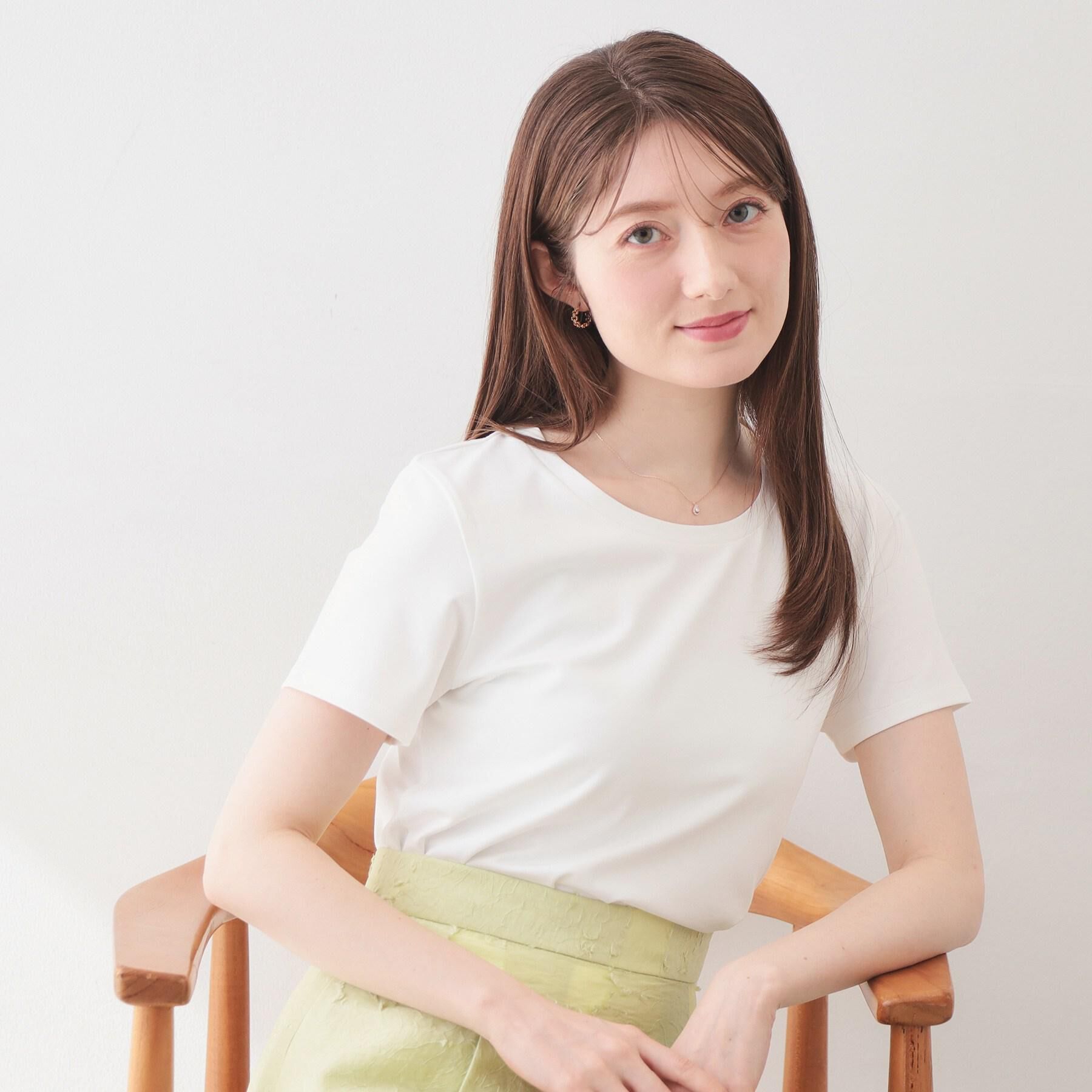 index「薄手なのに透けにくい！ベーシックTシャツ【洗濯機OK/接触冷感/吸水速乾/透け防止/UVケア】《S～」|Tシャツ・カットソー|