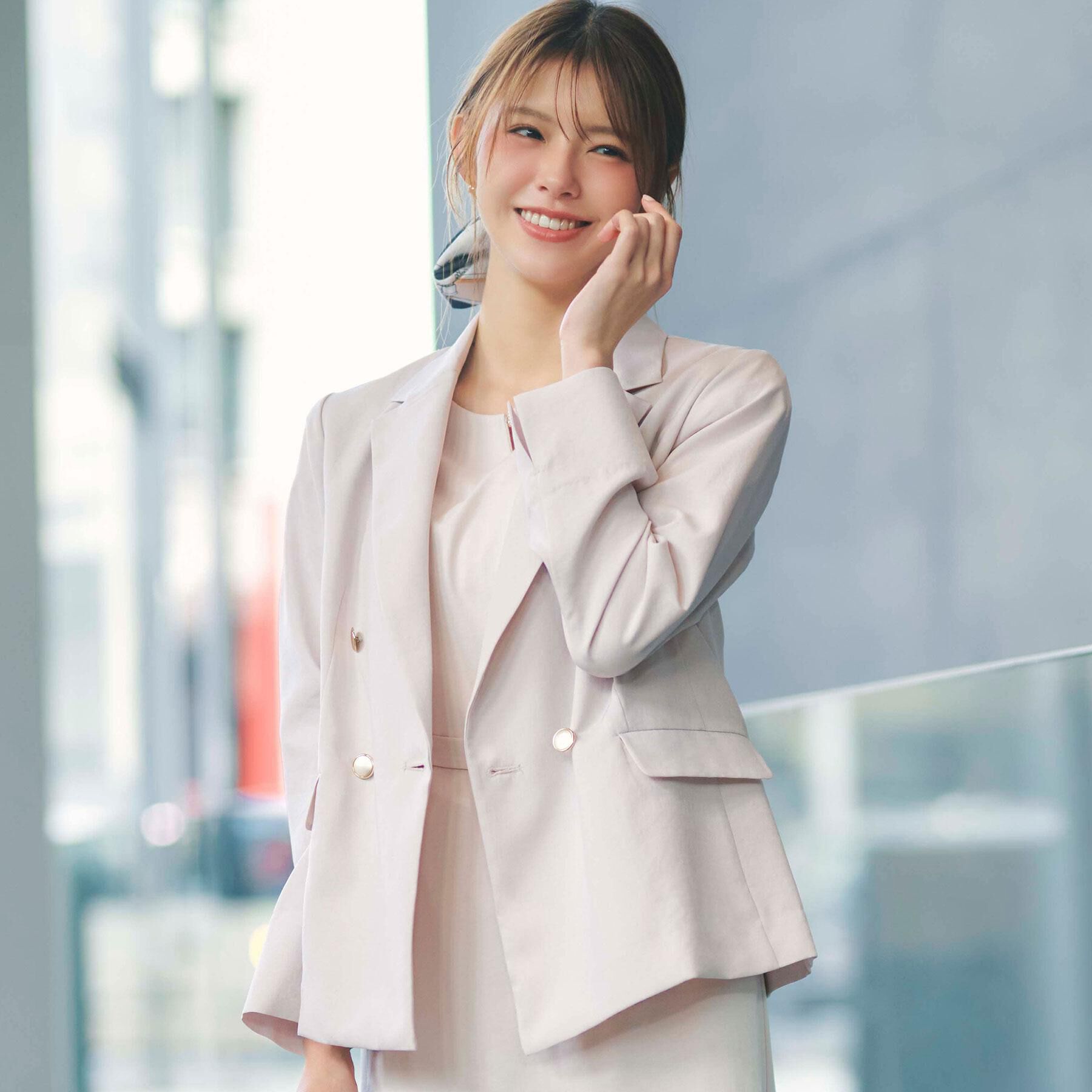 index「多機能ダブルブレストテーラードジャケット【洗濯機OK/接触冷感/吸水速乾/イージーアイロン/防シワ】」|テーラードジャケット|