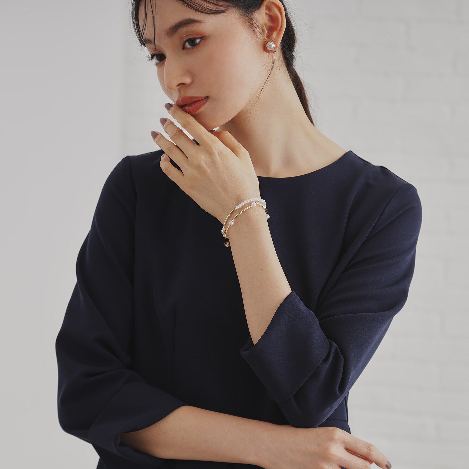 OPAQUE.CLIP「2連フェイクパールブレスレット」|ブレスレット・バングル|