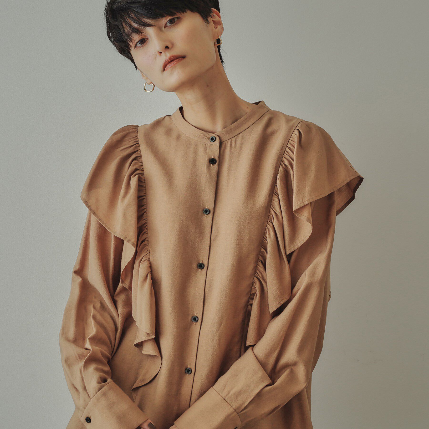 OPAQUE.CLIP「【大草直子さんコラボ】ラッフルブラウス」|シャツ・ブラウス|