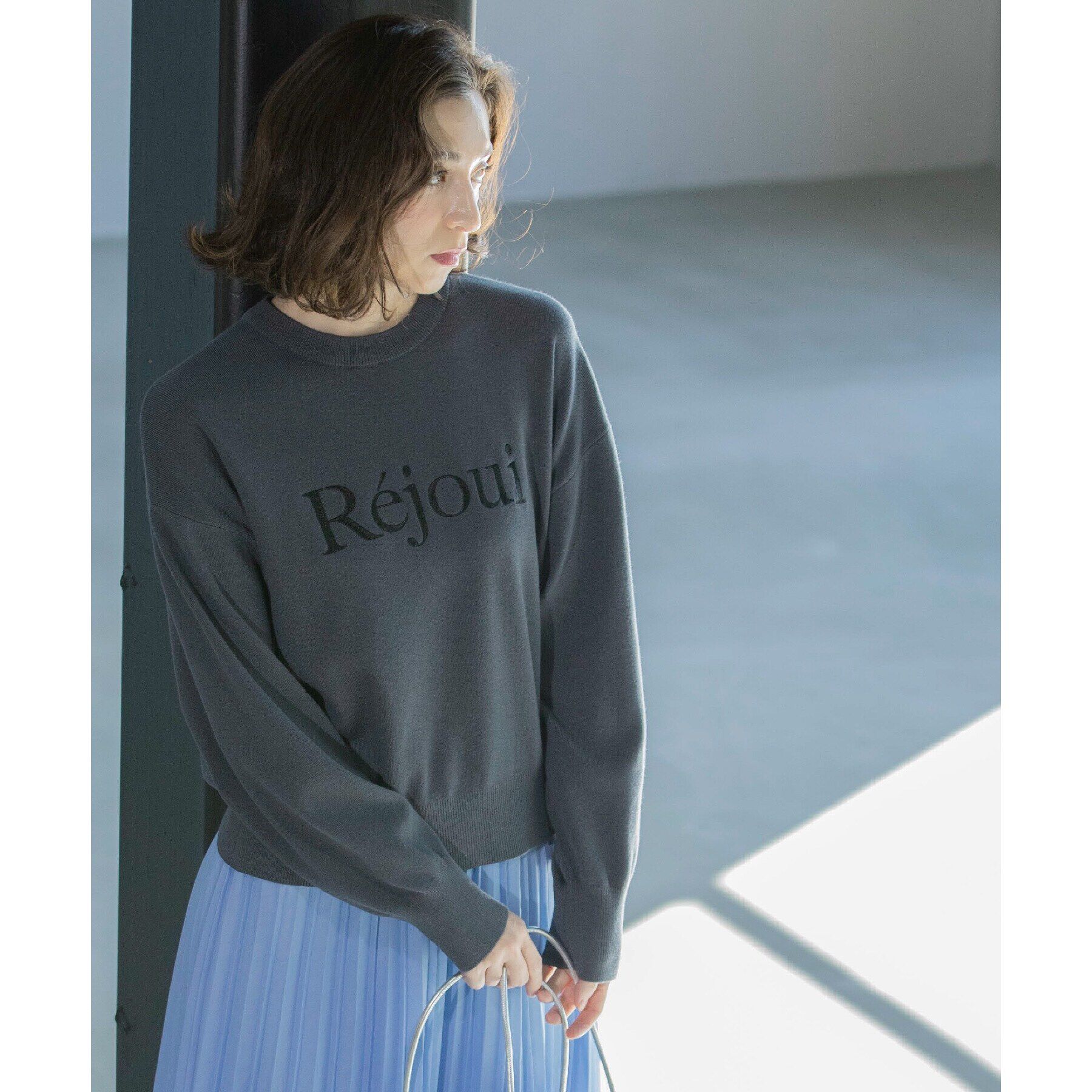 OPAQUE.CLIP「刺繍ロゴニット【洗濯機洗い可】」|ニット・セーター|