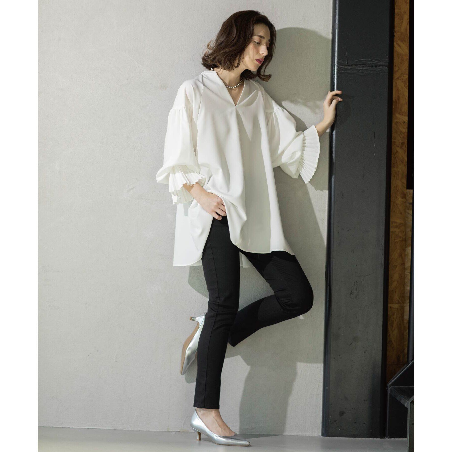 OPAQUE.CLIP「《SS-LLsize》ライクラストレッチスキニーデニムパンツ【洗濯機洗い可】」|デニム|