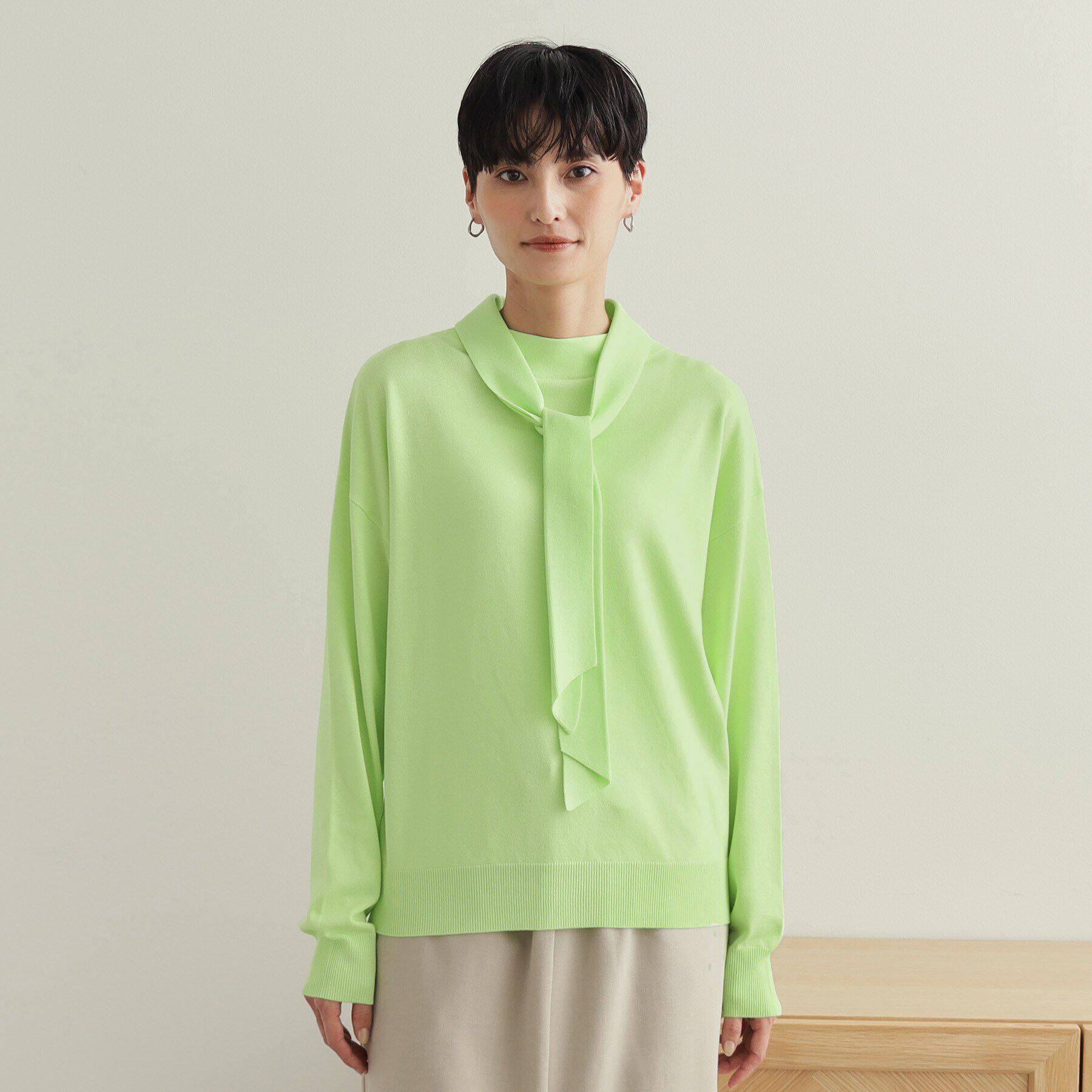 OPAQUE.CLIP「ボウタイニット【洗濯洗い可/抗ピル】」|ニット・セーター|