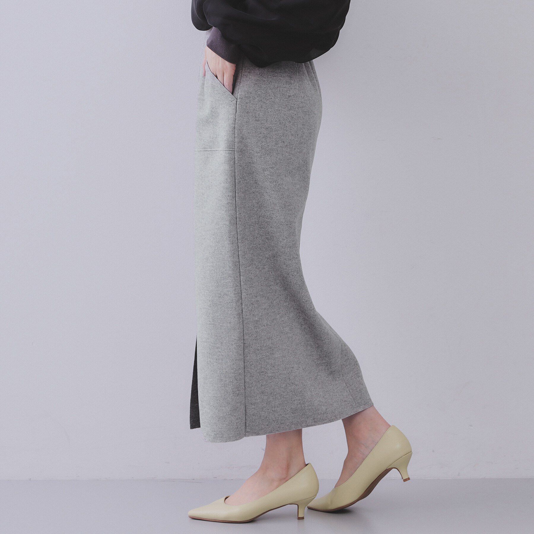 OPAQUE.CLIP「ウールライクストレッチタイトスカート【洗濯機洗い可】」|スカート|