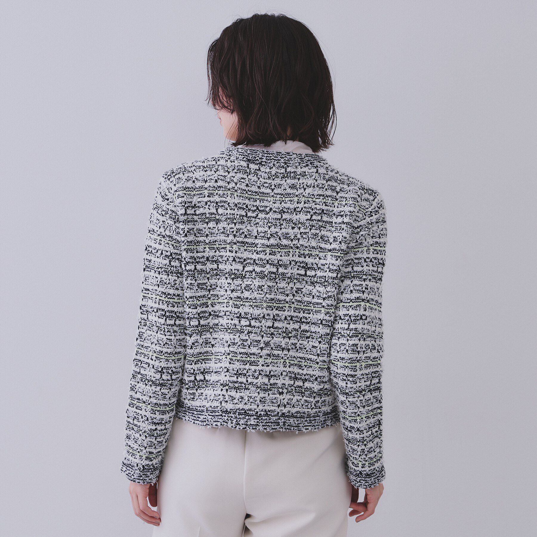OPAQUE.CLIP「ファンシーMIXニットカーディガン【洗濯機洗い可】」|カーディガン|