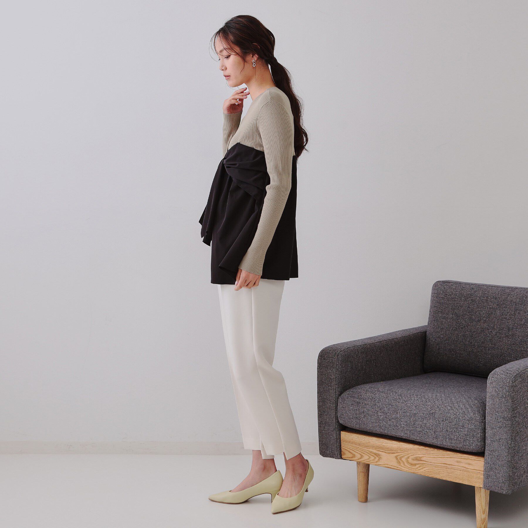 OPAQUE.CLIP「リボンビスチェドッキングニット【洗濯機洗い可】」|ニット・セーター|