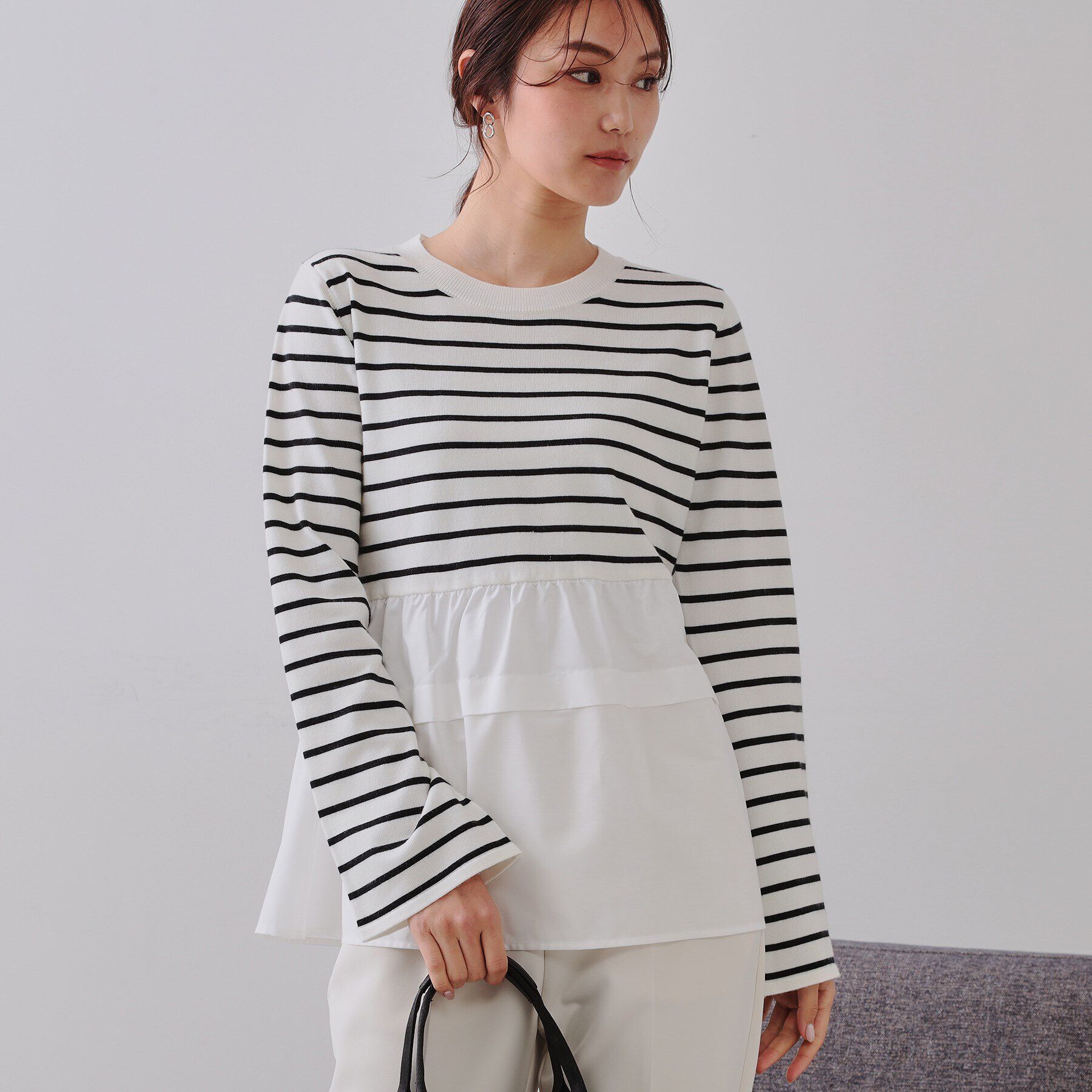 OPAQUE.CLIP「ペプラムドッキングニット【洗濯機洗い可】」|ニット・セーター|