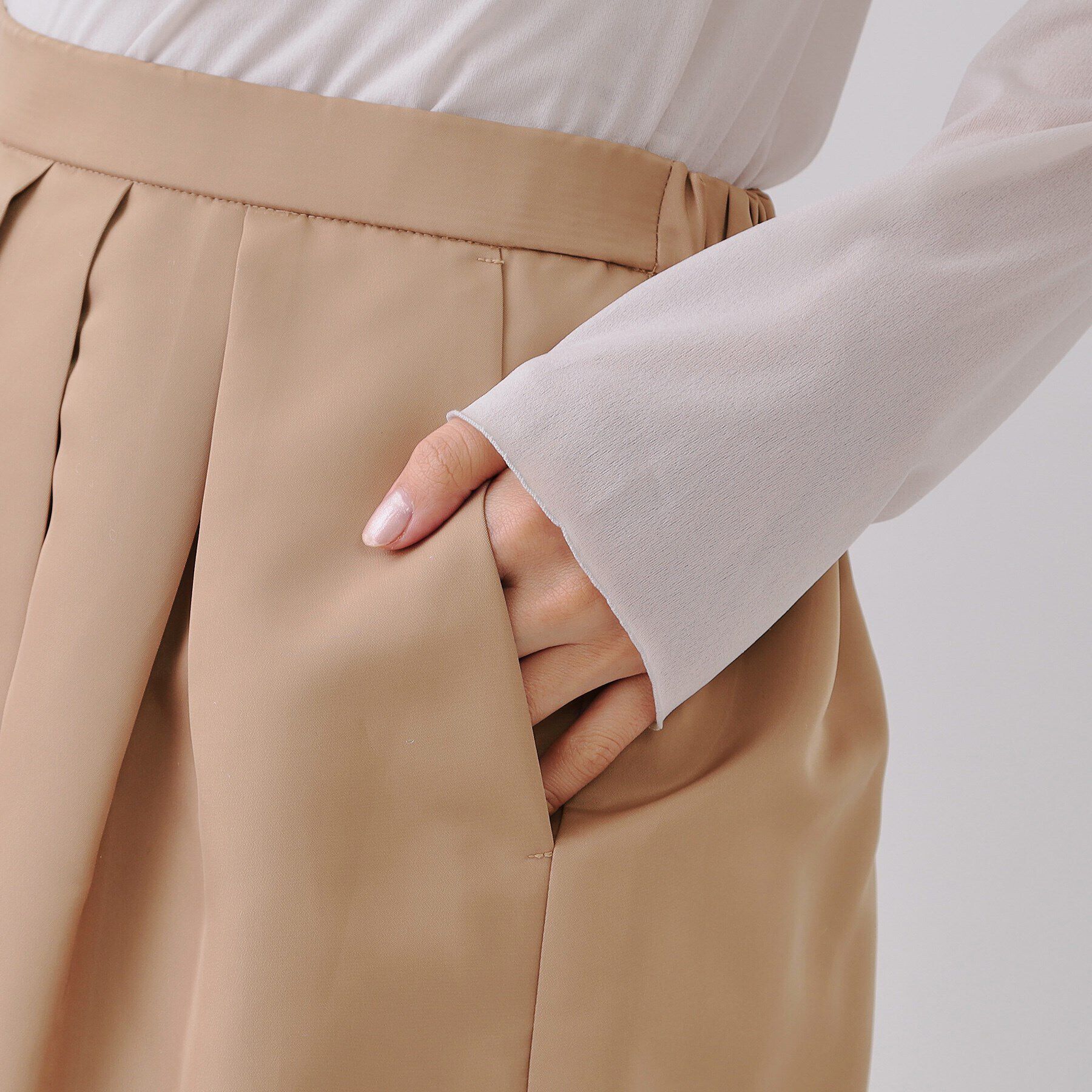 OPAQUE.CLIP「オーガンジータックコクーンスカート【洗濯機洗い可】」|スカート|