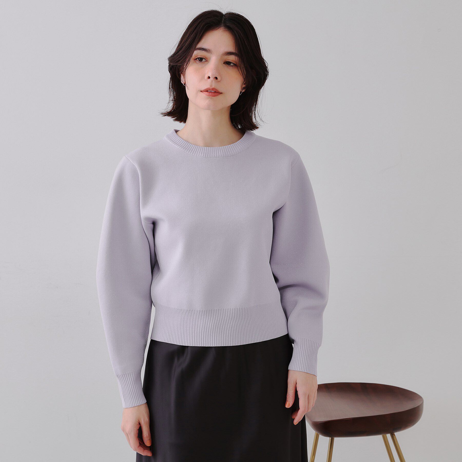 OPAQUE.CLIP「ラメボリュームスリーブニット【洗濯機洗い可】」|ニット・セーター|