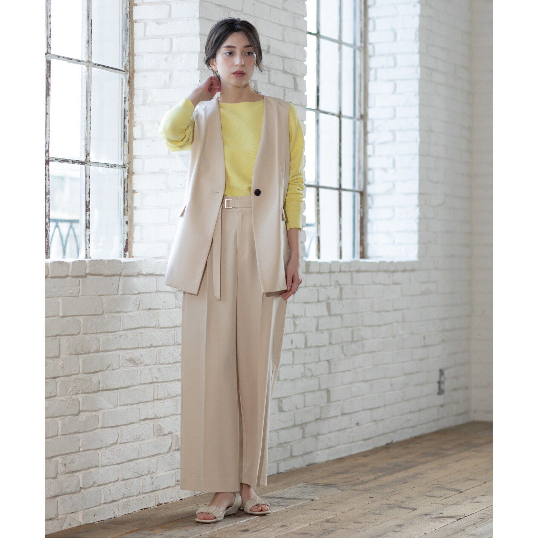 OPAQUE.CLIP「ベルト付きタックワイドパンツ/セットアップ対応【洗濯機洗い可】」|その他|