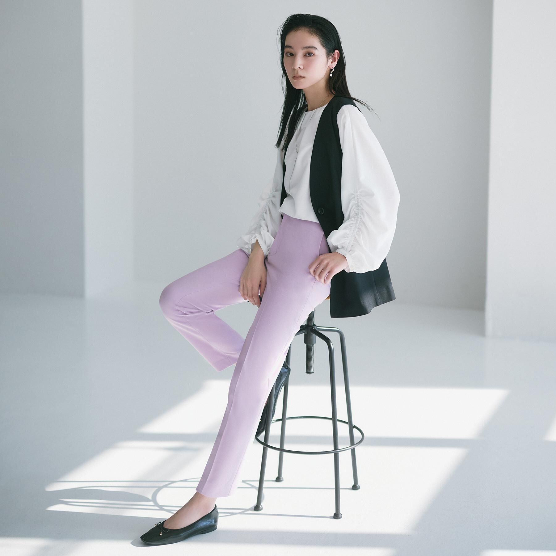 OPAQUE.CLIP「美脚ストレッチテーパードパンツ【洗濯機洗い可】」|その他|ラベンダー(080)