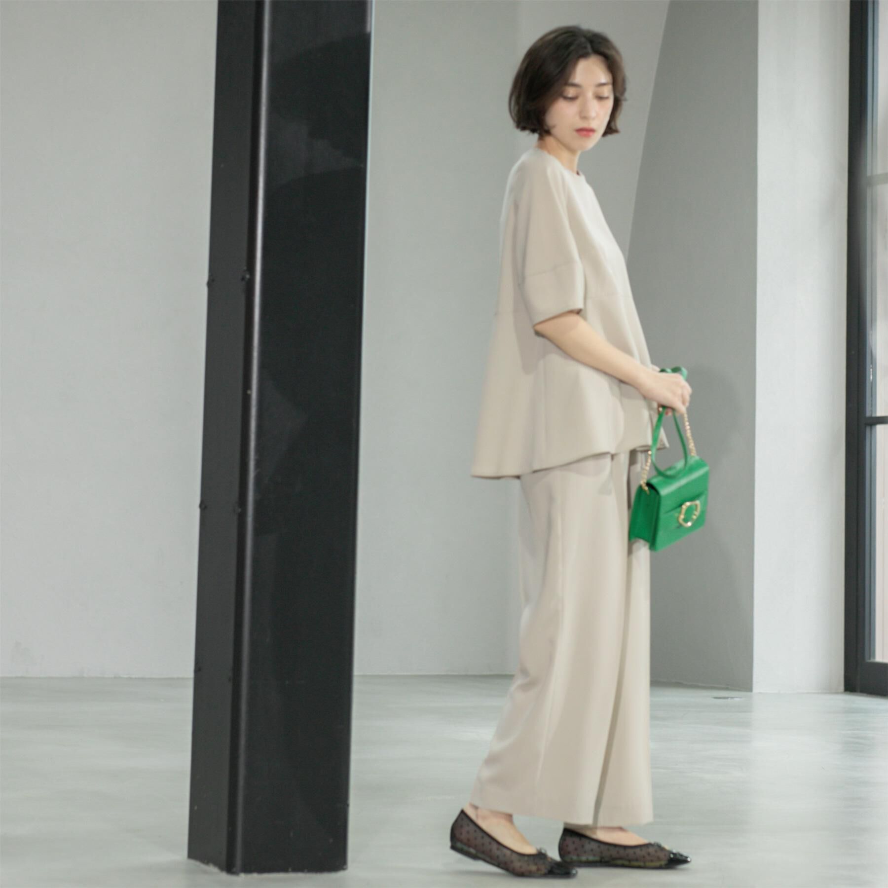 OPAQUE.CLIP「《6色展開/丈が選べる》美脚イージーワイドパンツ/セットアップ対応【ストレッチ/洗濯機洗い可/防シワ」|その他|