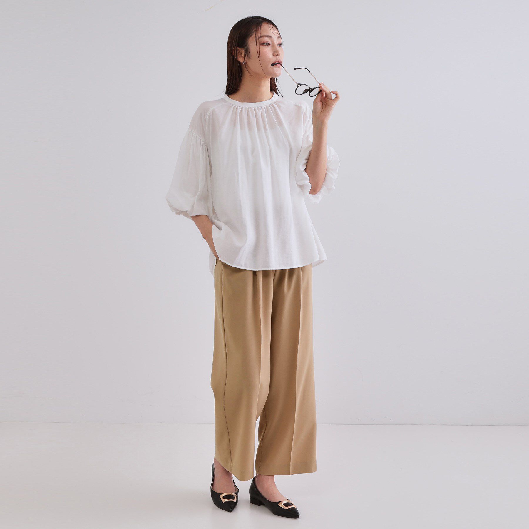 OPAQUE.CLIP「《6色展開/丈が選べる》美脚イージーワイドパンツ/セットアップ対応【ストレッチ/洗濯機洗い可/防シワ」|その他|