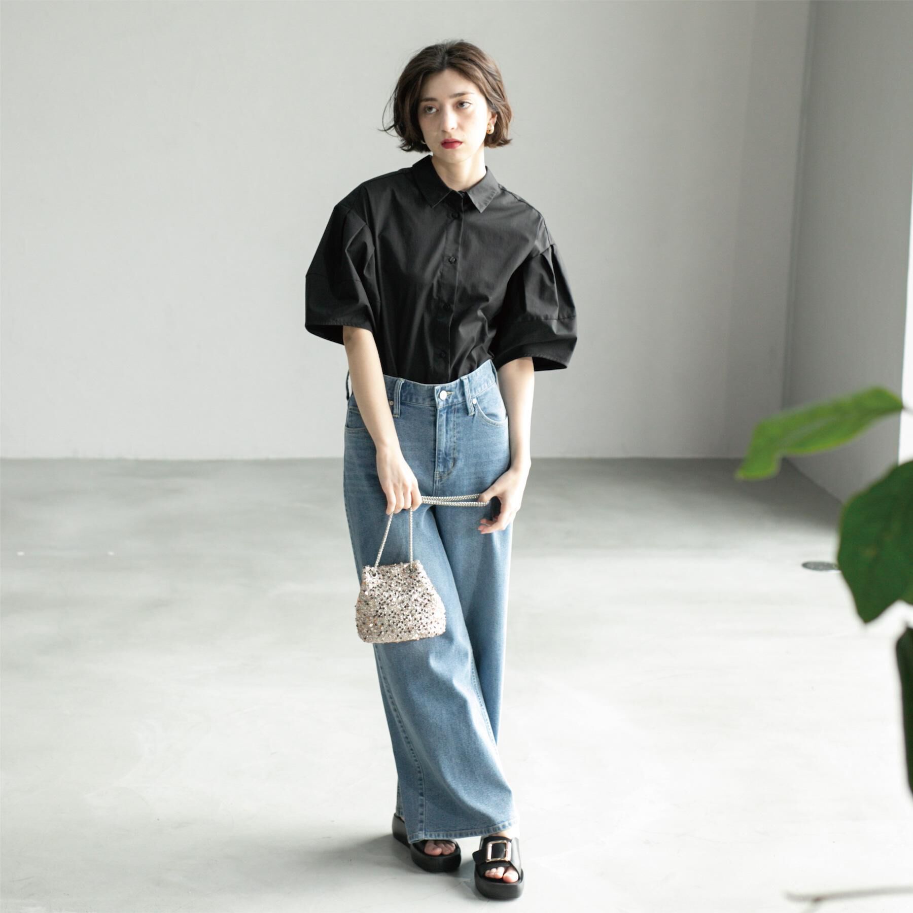 OPAQUE.CLIP「《美人百花掲載》ランタンスリーブシャツ【洗濯機洗い可】」|シャツ・ブラウス|